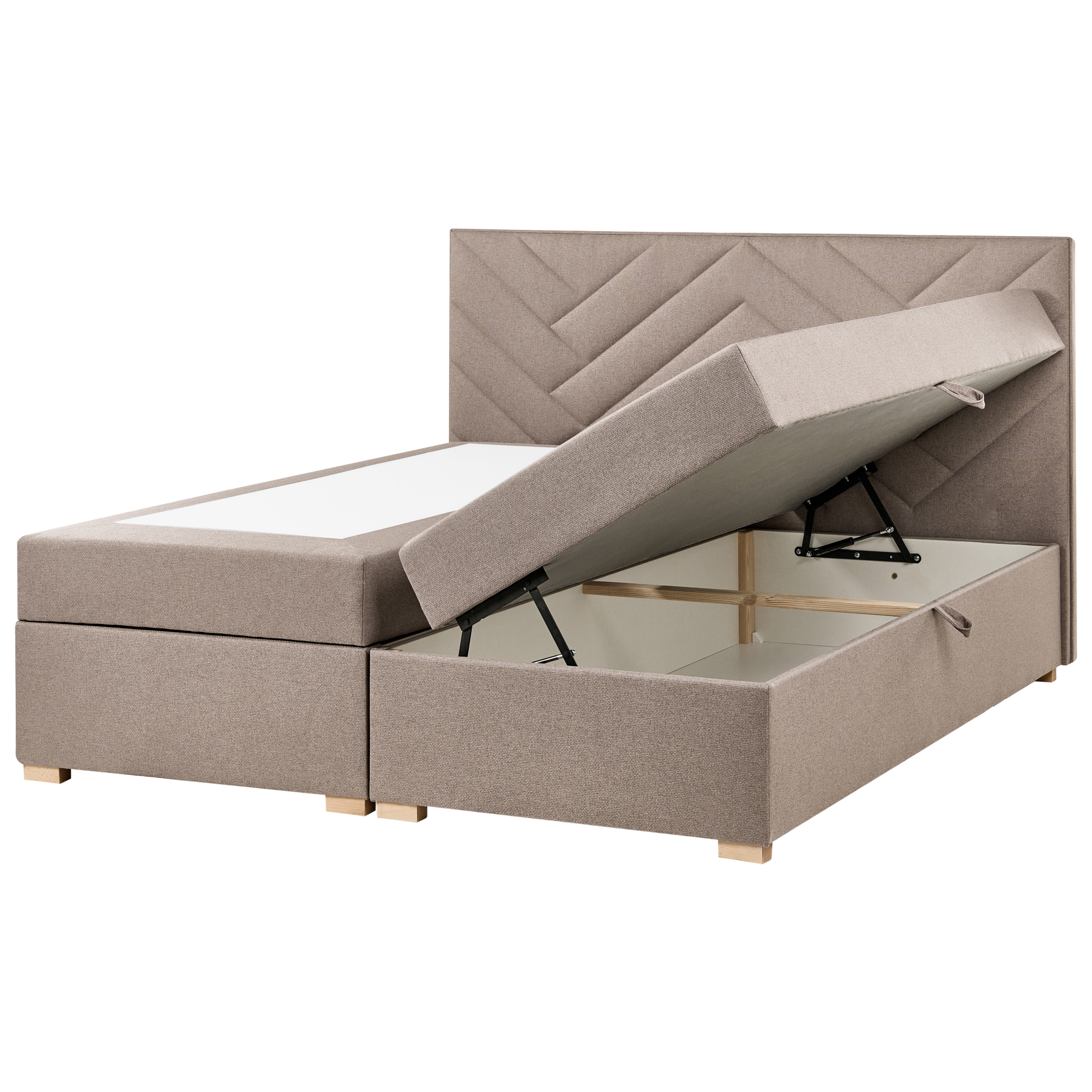 Kontinentalseng med opbevaring ESQUIRE Brungrå 180 x 200 cm