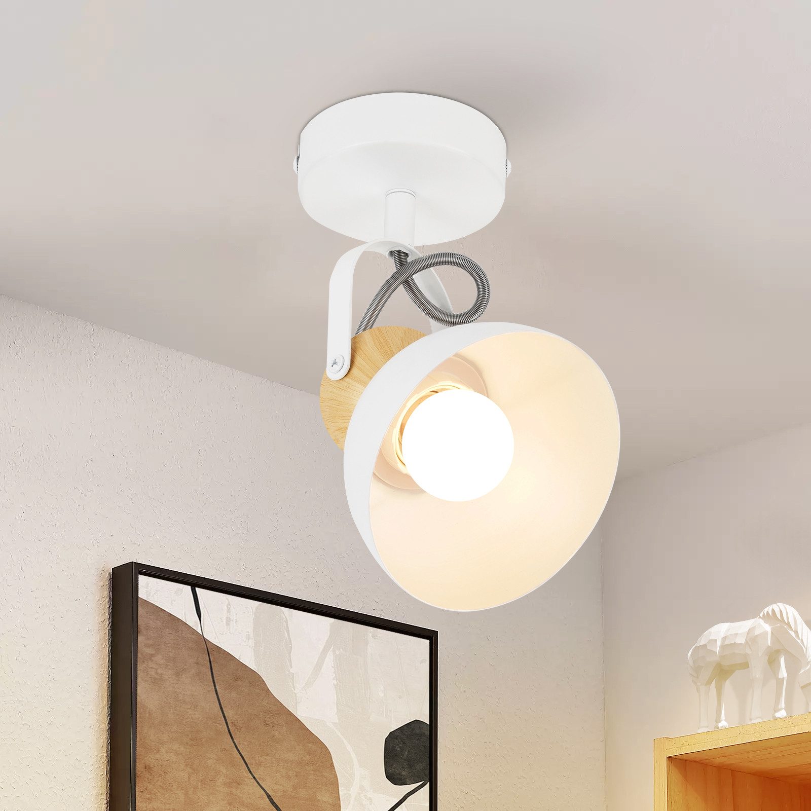 NETTLIFE Vintage sort loftspotlight E27 350° justerbar retro industriel metal entrélampe justerbar