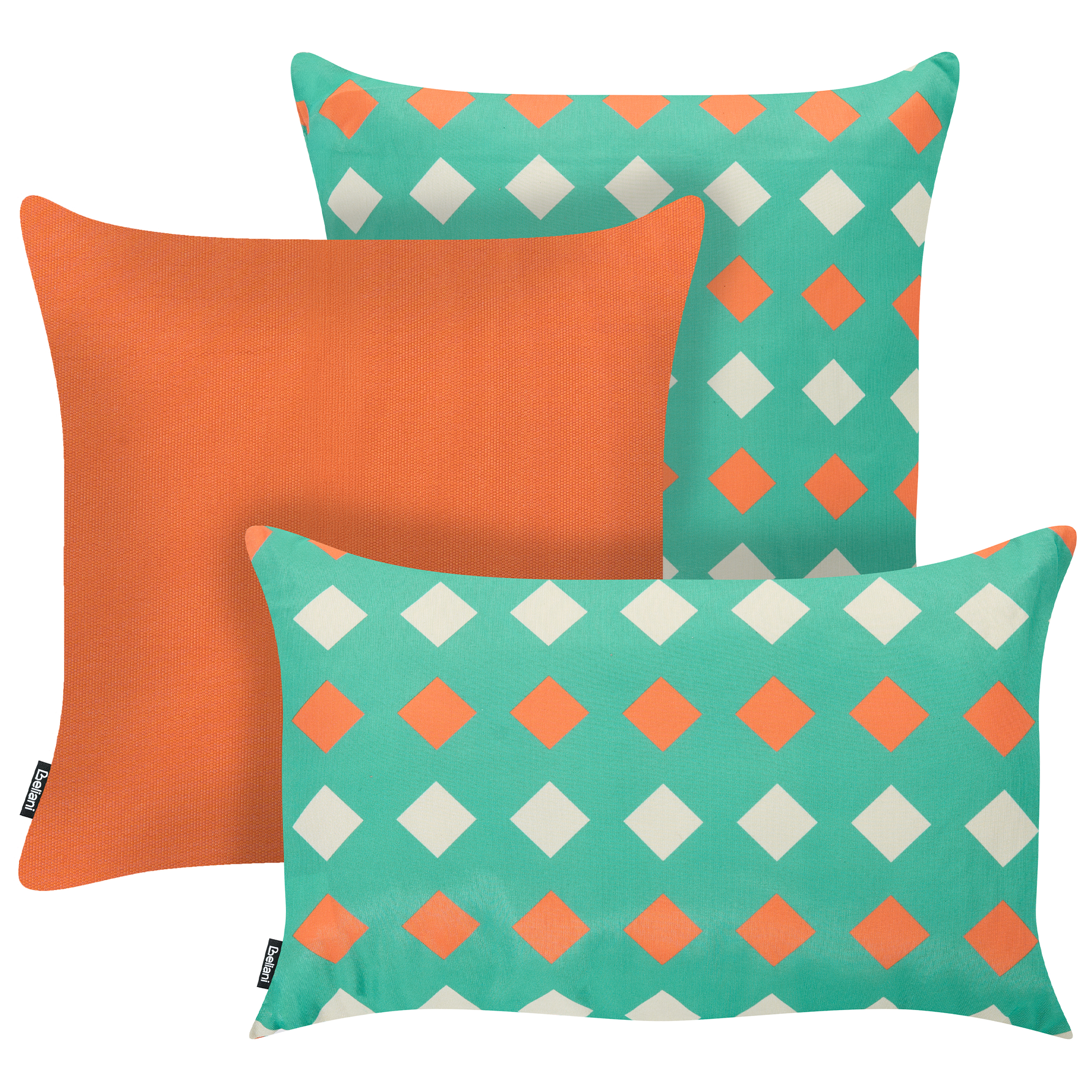 Sæt af 3 havehynder CANNA Geometrisk mønster 30 x 50 cm 45 x 45 cm Multifarvet