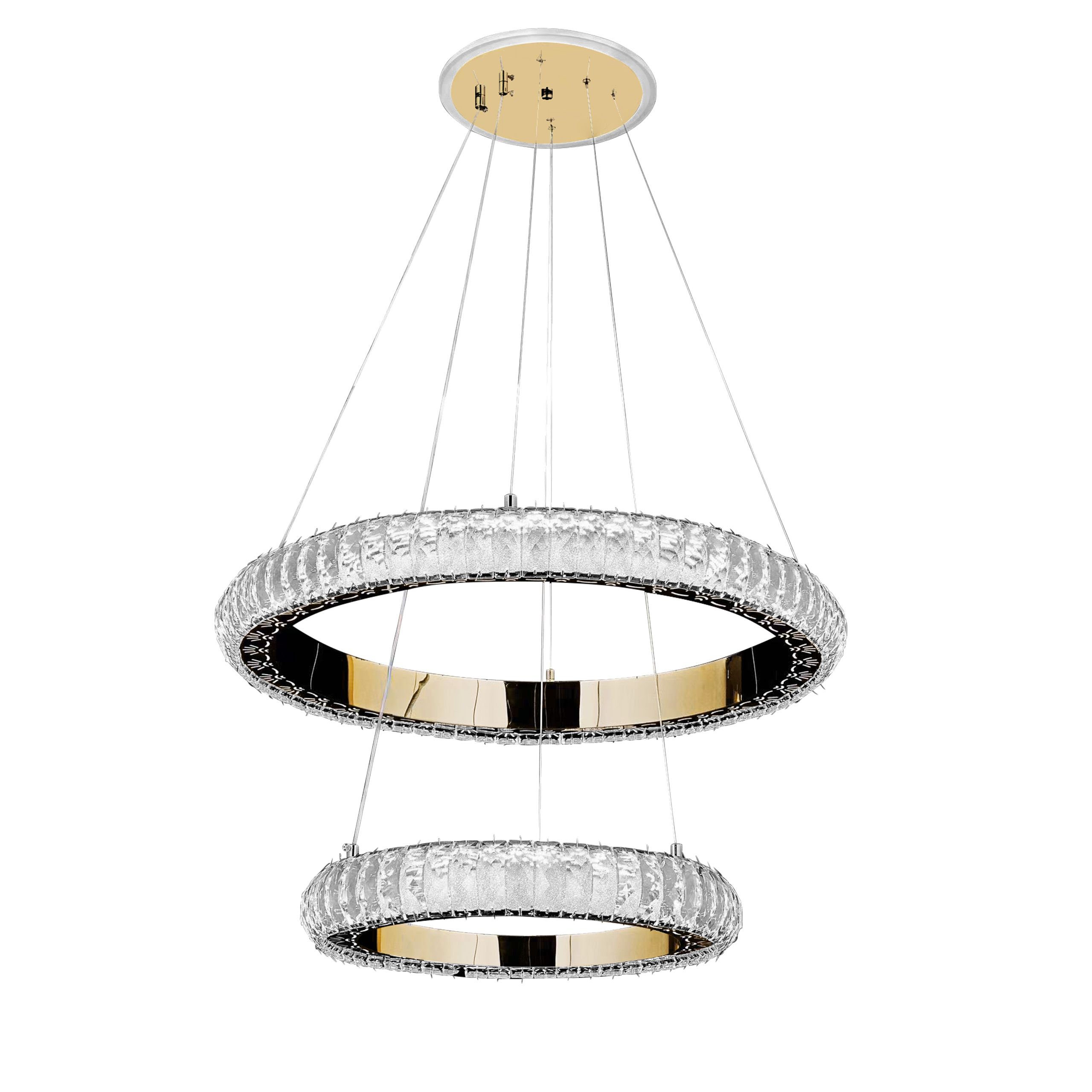 TOOLIGHT hængende loftlampe LED G043-2CP Guld 61x61x13cm