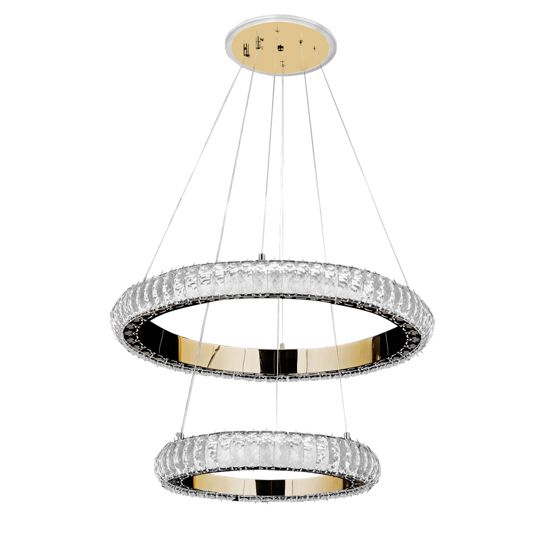 TOOLIGHT hængende loftlampe LED G043-2CP Guld 61x61x13cm