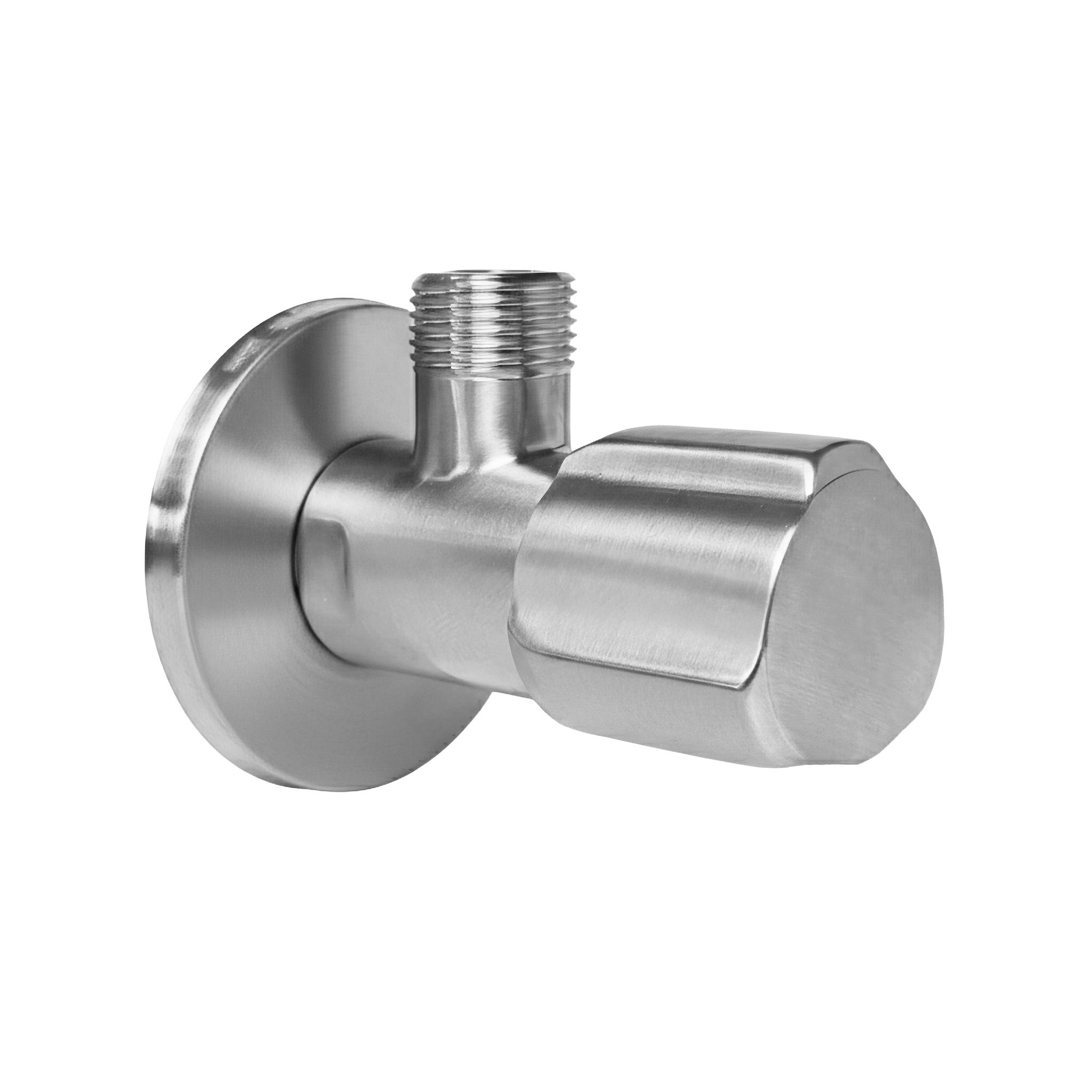REA vinkelventil 02 1/2" x 3/8" , Børstet stål, 6,9x5x4,5cm