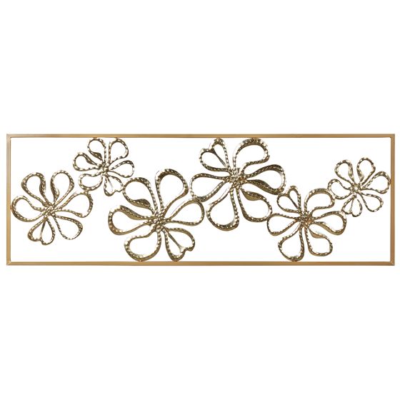Vægdekoration Blomst CERIUM 31 cm Metal Guld