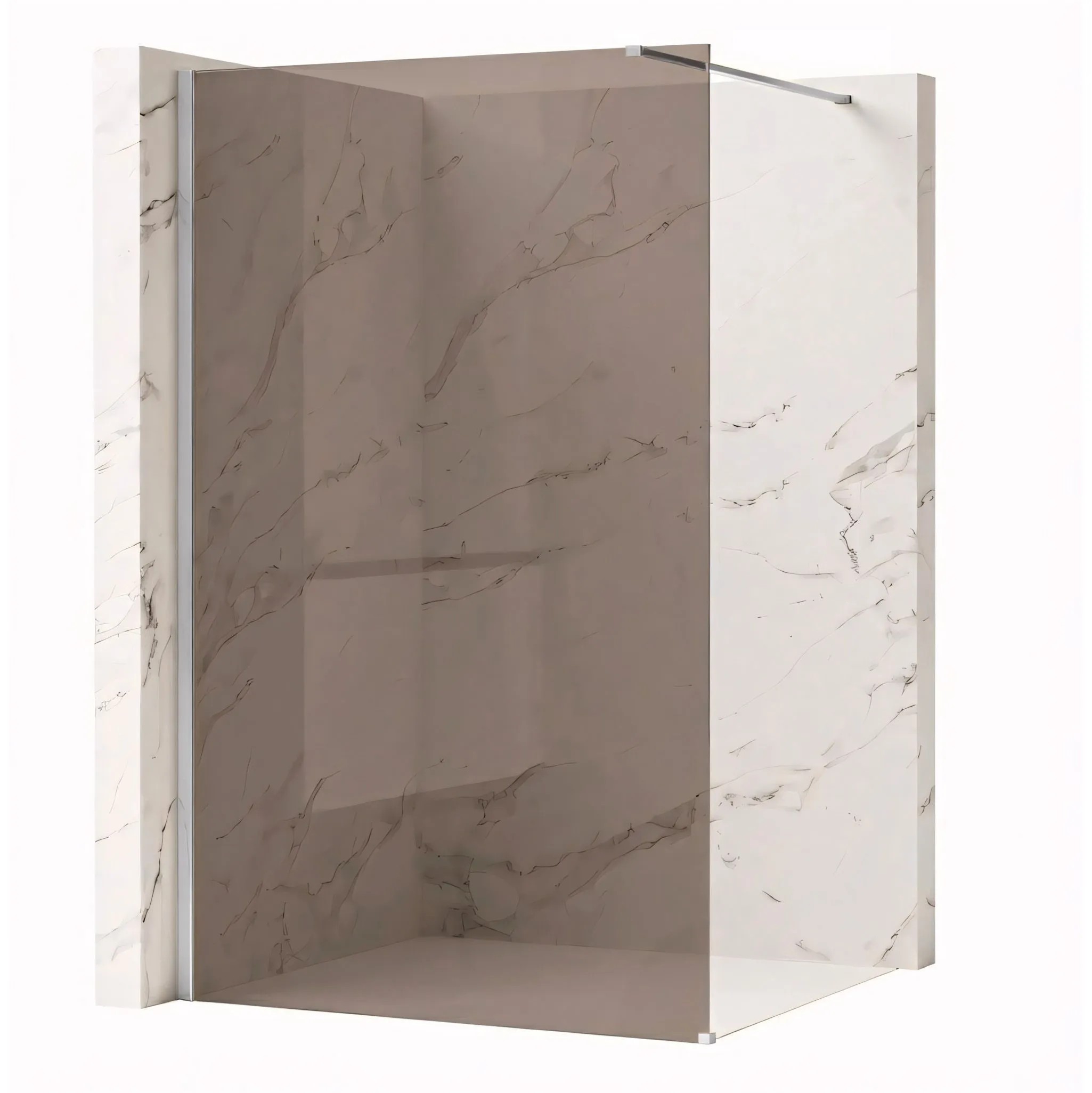 REA brusevæg Flexi brown 130 Krom, 120x130x195cm