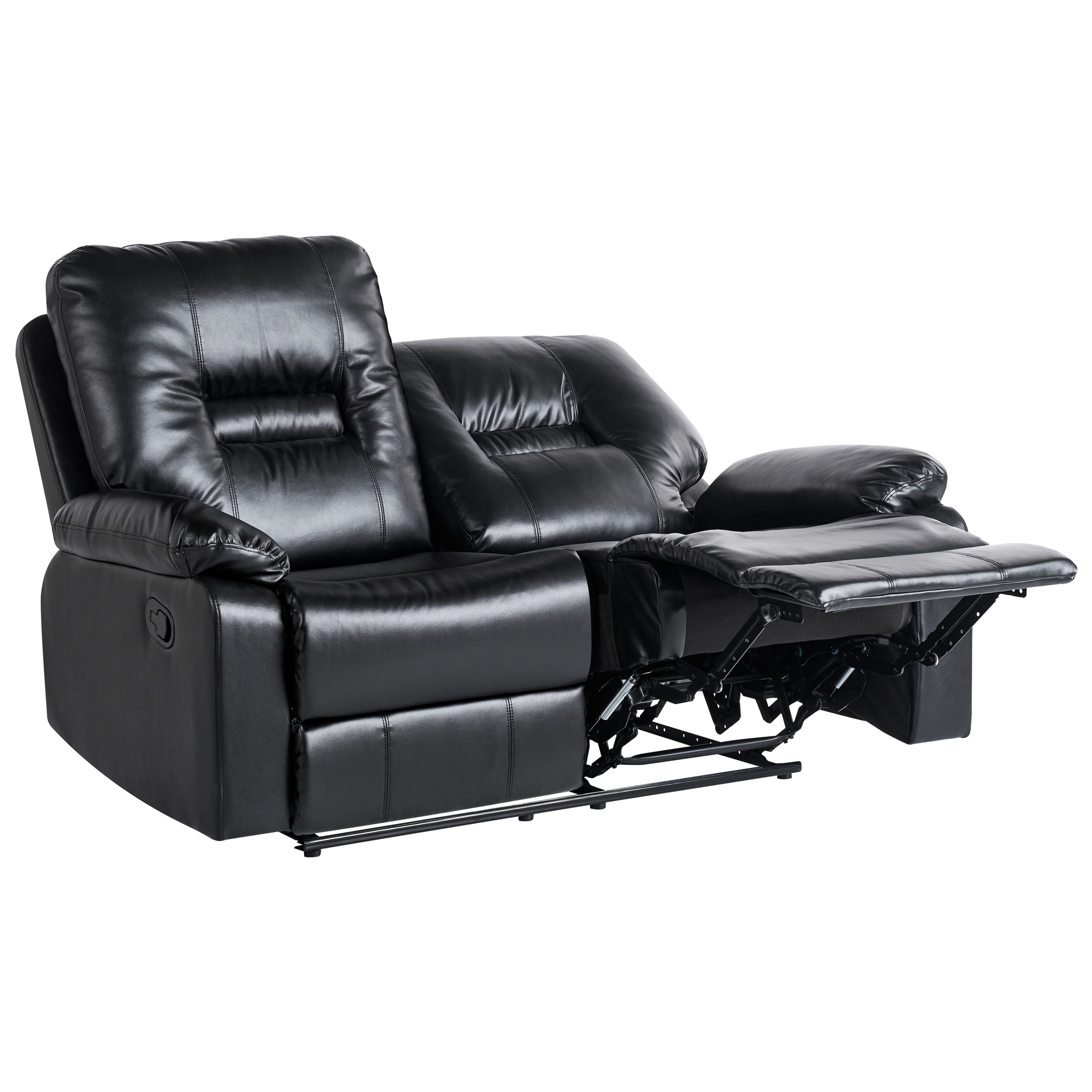 Manuel recliner sofa 2 personers BERGEN Kunstlæder Sort