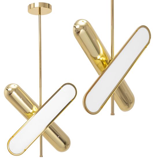 TOOLIGHT hængende loftlampe LED APP832-CP Guld 43,5x9,2x73cm