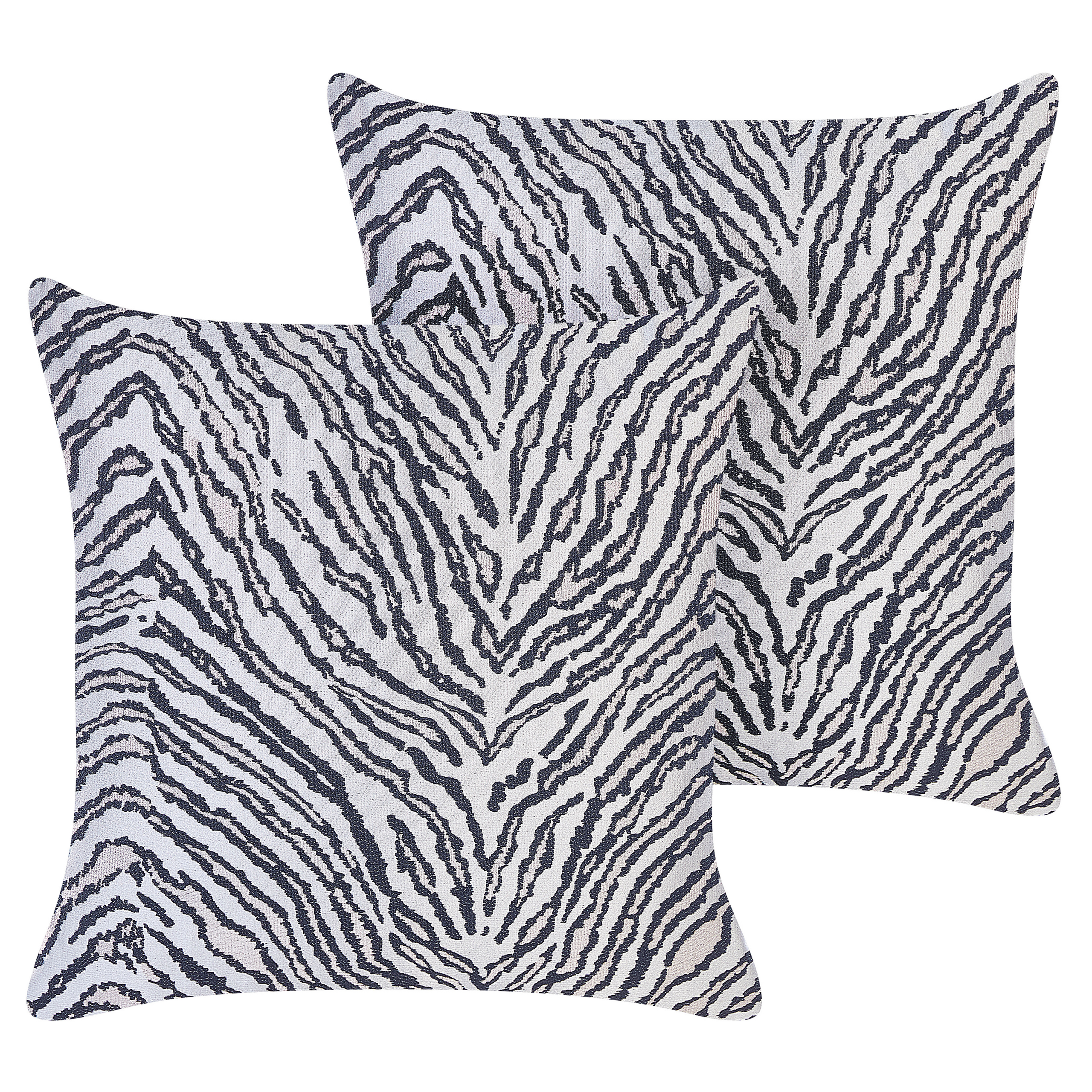 Sæt af 2 pyntepuder MANETTI 45 x 45 cm Sort/lysegrå Dyremønster