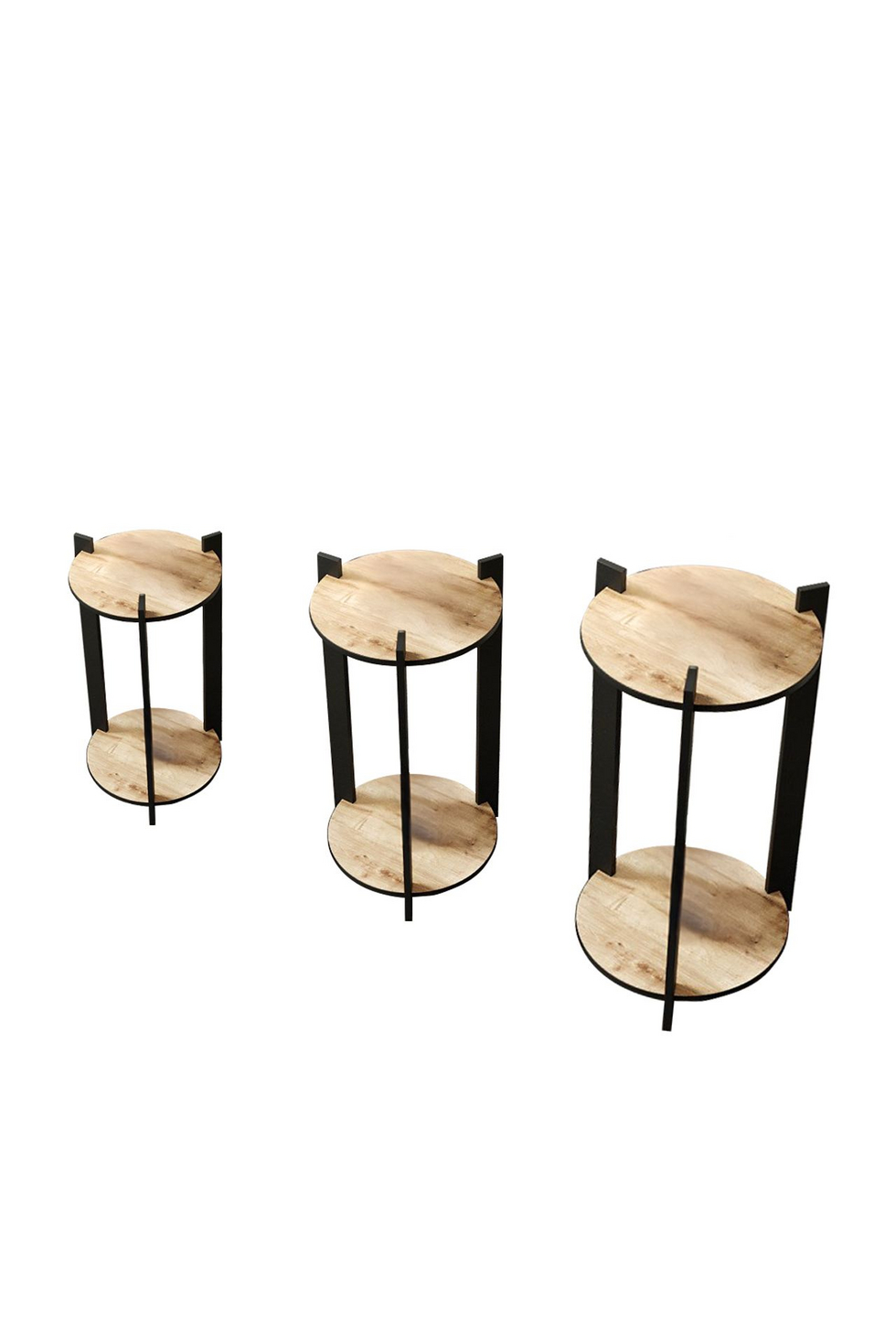 Norda Design Moderne plantestandersæt i træ (3 dele), 23x30/40/50 cm | 100% MDF, komprimerede kraftben