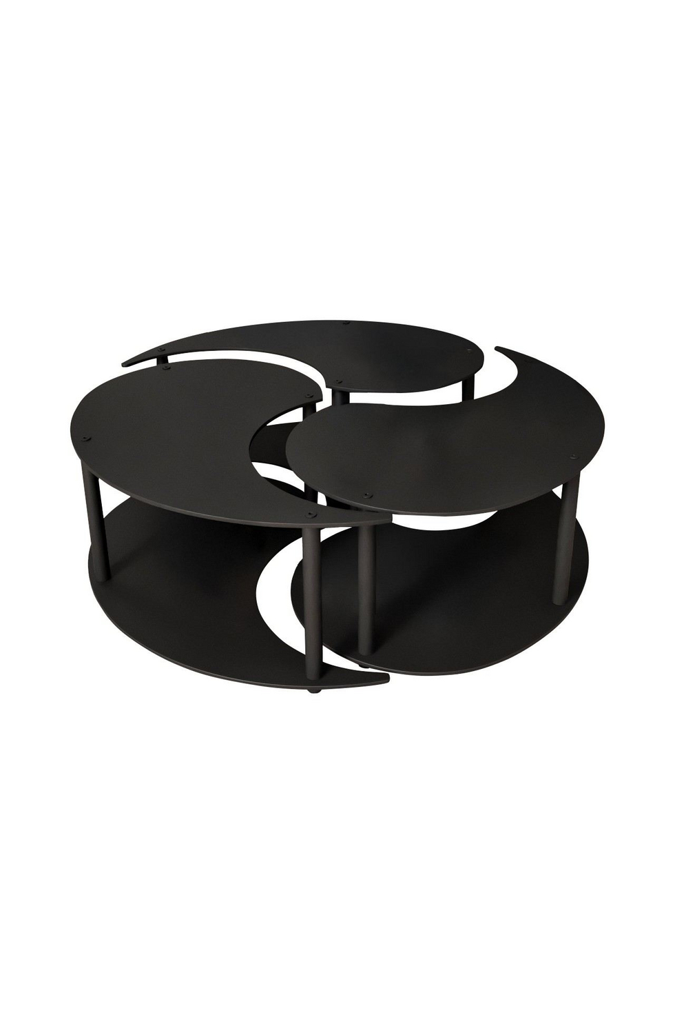 Norda Design Moderne sofabordssæt (3 dele) - 100% MDF, 70 cm diameter, 38 cm højde, stilfuld komprimerede kraftben