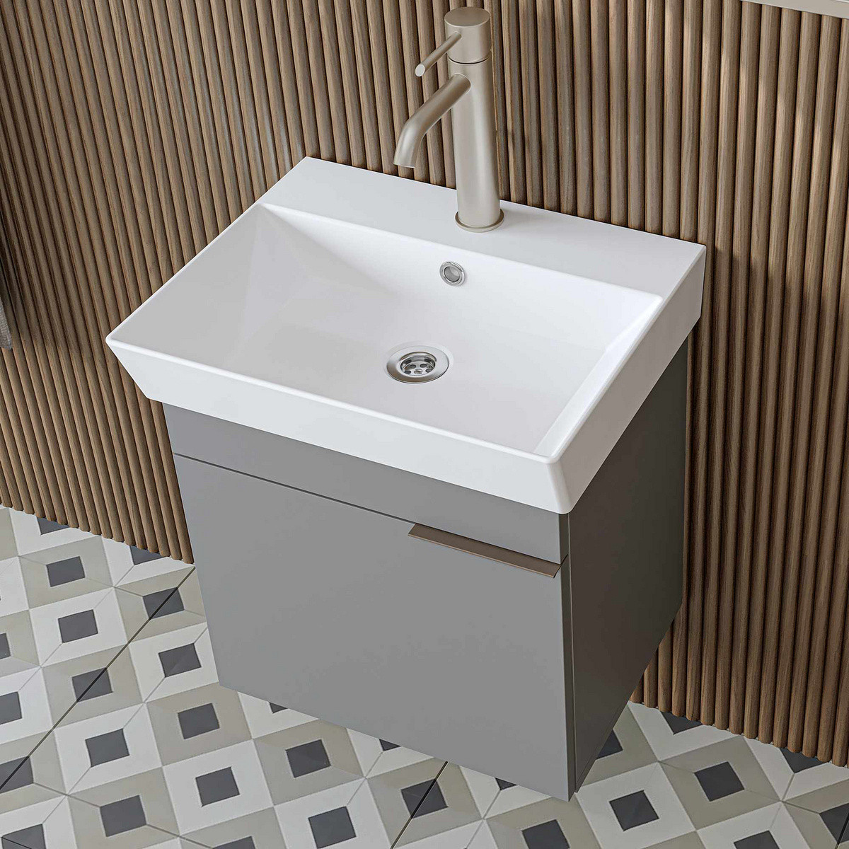 Norda Design Badeværelsesskab med håndvask Likya 49 38.6 x 49 x 54 cm