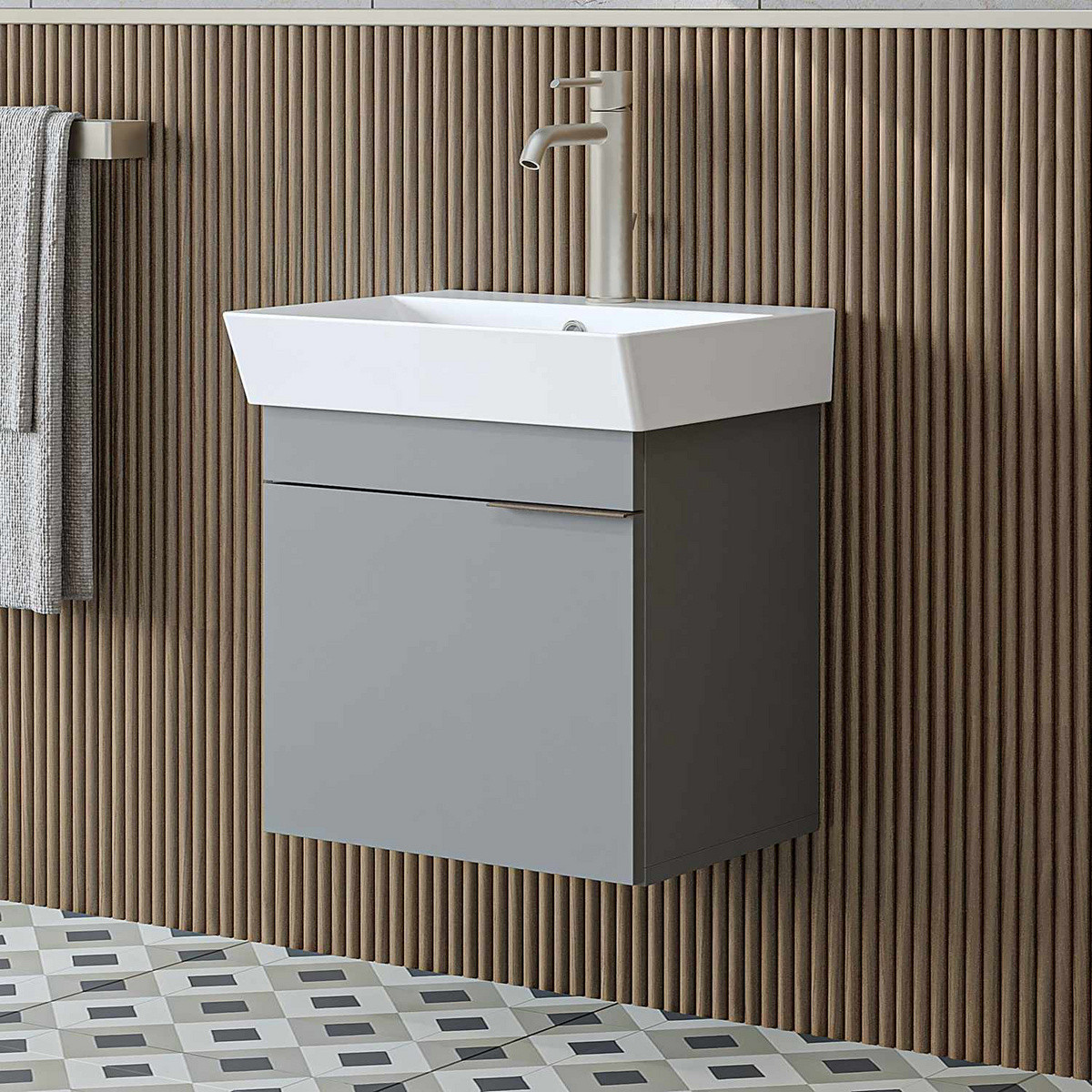 Norda Design Badeværelsesskab med håndvask Likya 49 38.6 x 49 x 54 cm