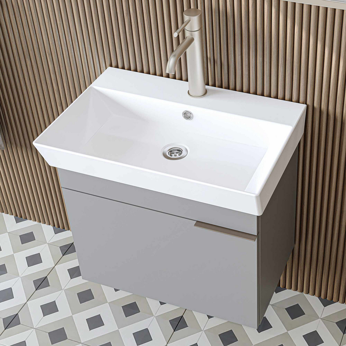 Norda Design Badeværelsesskab med håndvask Likya 59 38.6 x 59 x 54 cm