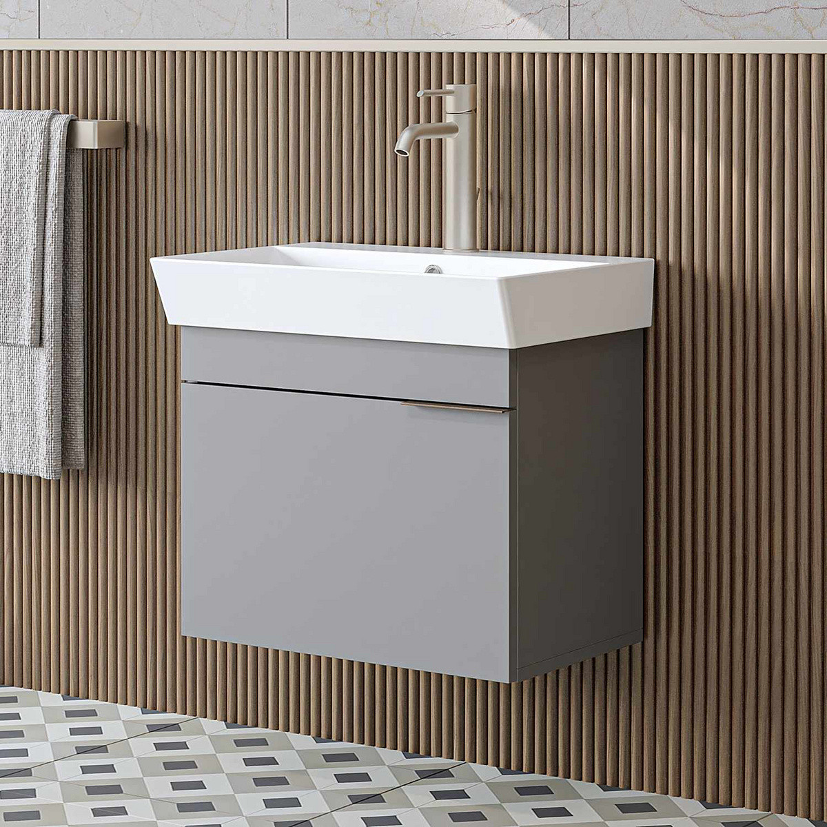 Norda Design Badeværelsesskab med håndvask Likya 59 38.6 x 59 x 54 cm