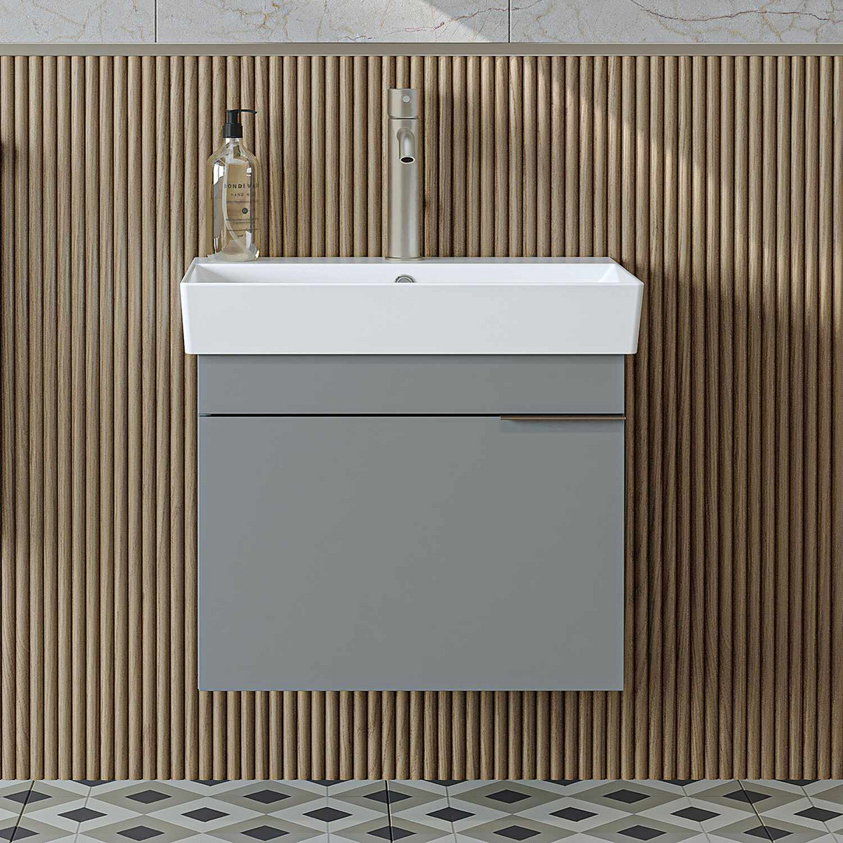 Norda Design Badeværelsesskab med håndvask Likya 59 38.6 x 59 x 54 cm