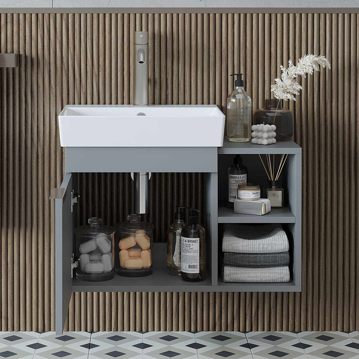 Norda Design Badeværelsesskab med håndvask Likya 72 38.6 x 72 x 54 cm