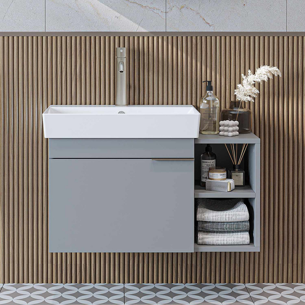 Norda Design Badeværelsesskab med håndvask Likya 82 38.6 x 82 x 54 cm