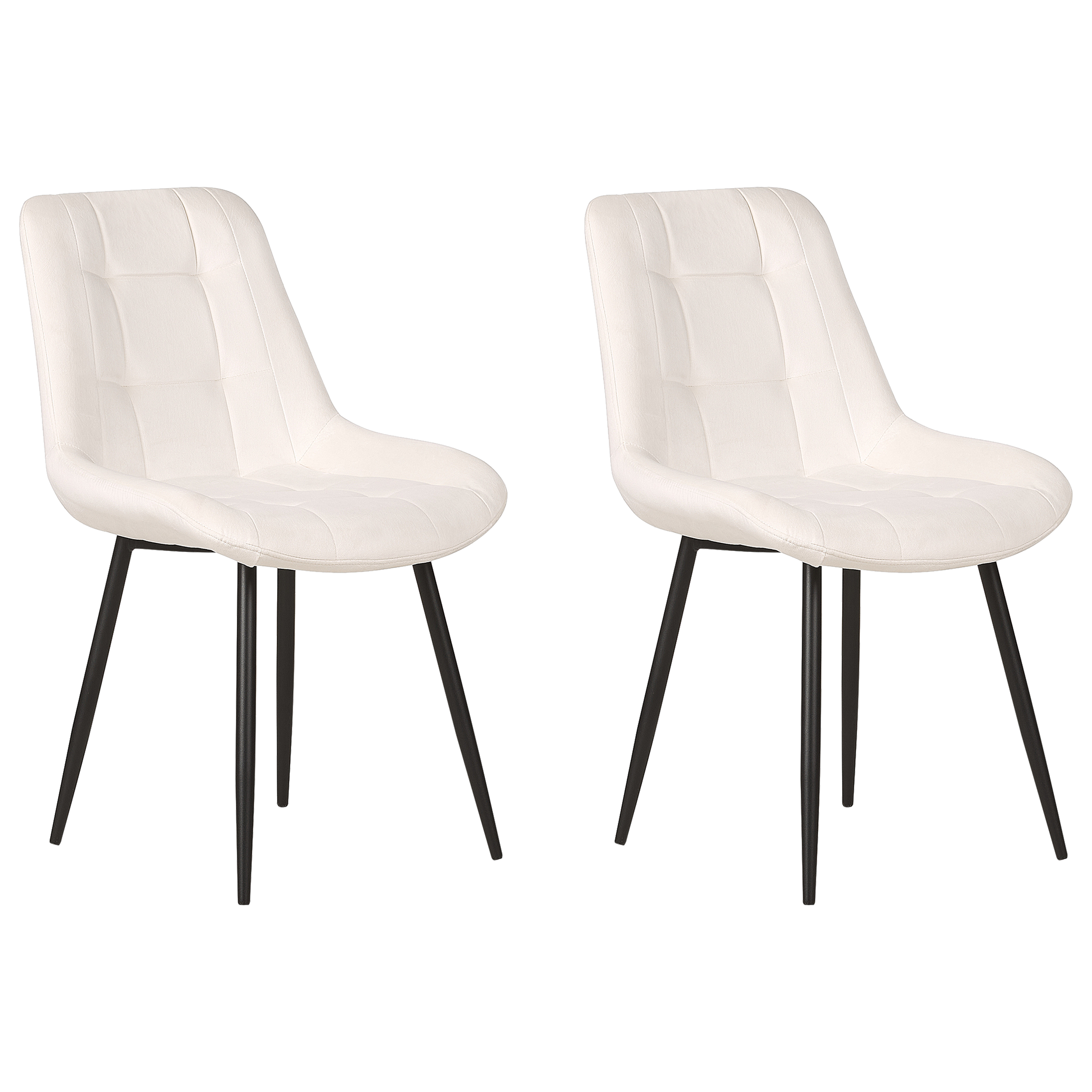 Sæt med 2 spisebordsstole MELROSE Velour Cremehvid