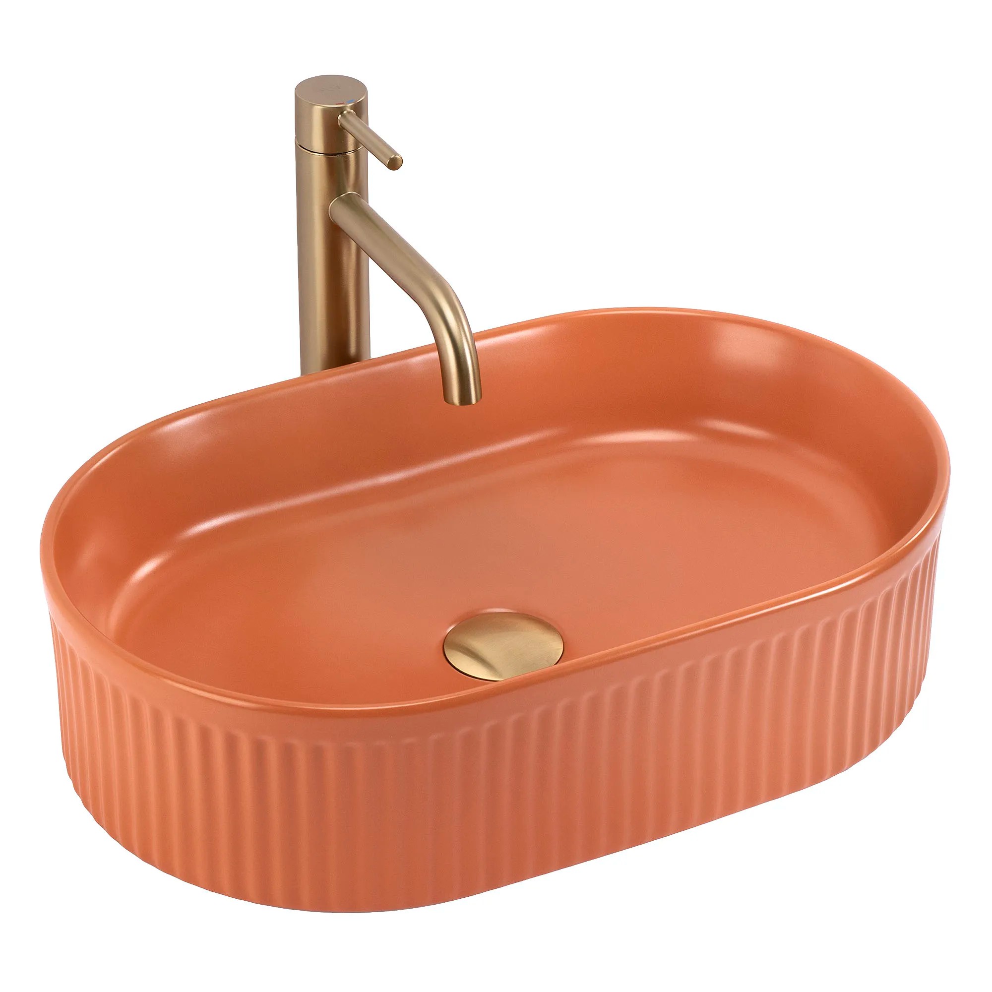 REA bordmonteret håndvask Vanda Cinnamon Matt Orange, 49x31x13cm