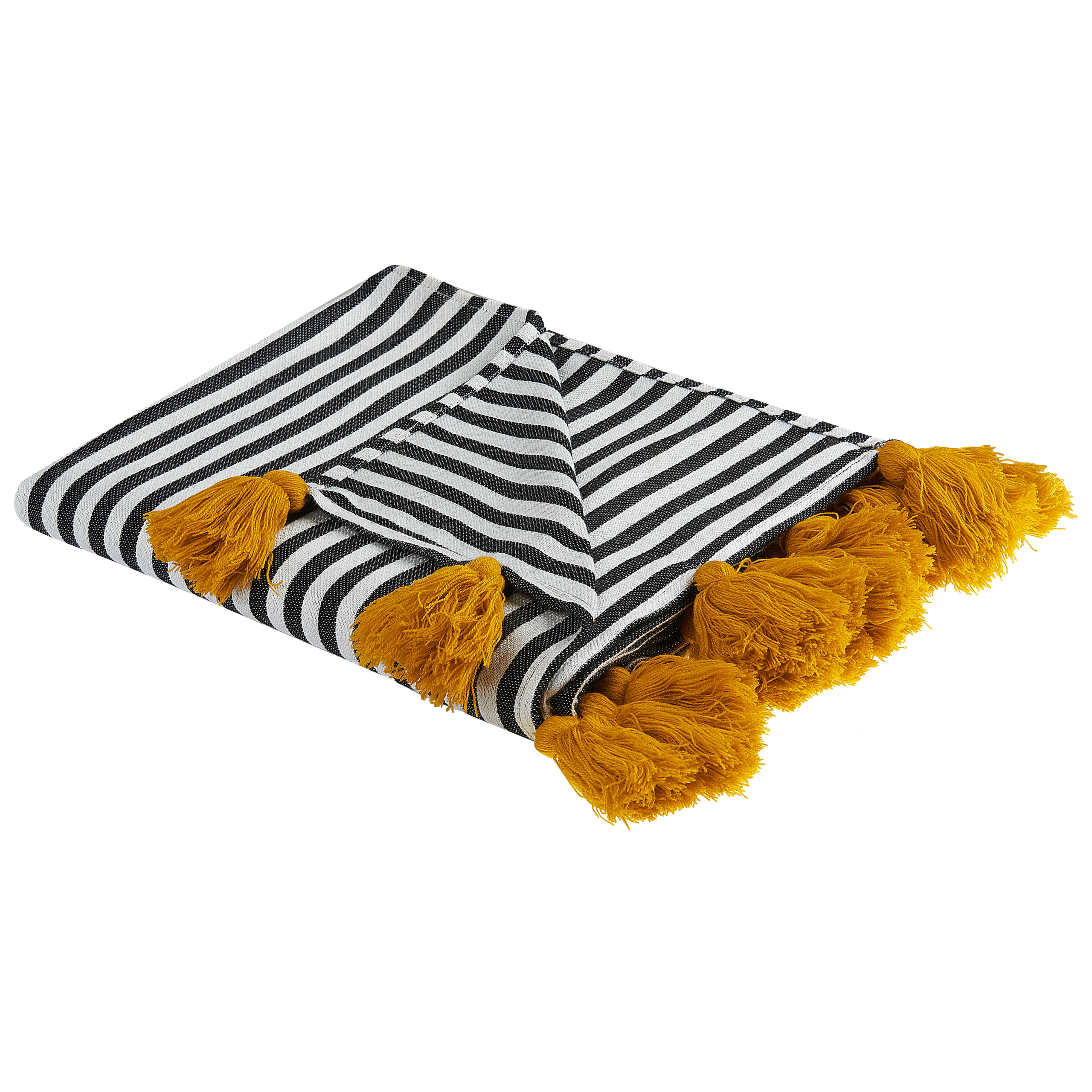 Plaid SUNWAL 130 x 170 cm Sort/hvid
