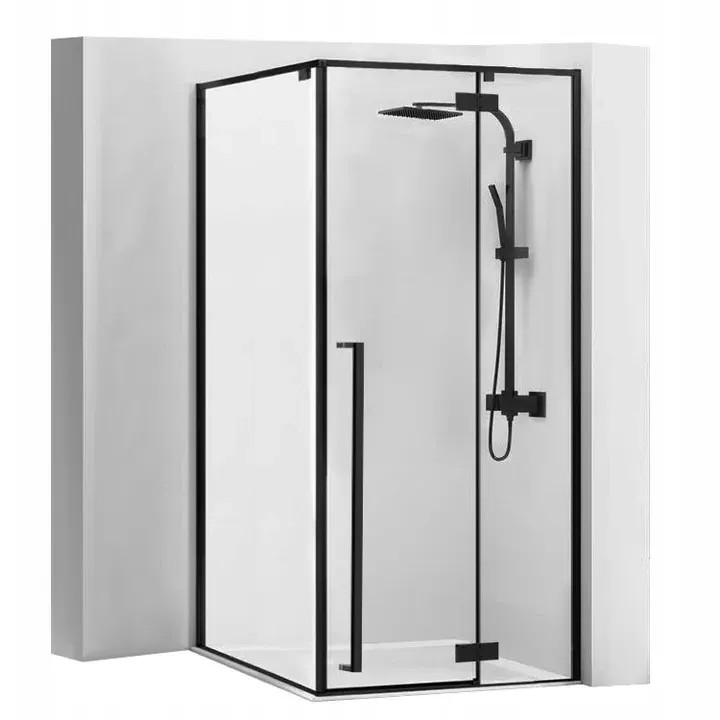 REA brusekabine FARGO 90x90 Sort, 89,5x90x195cm