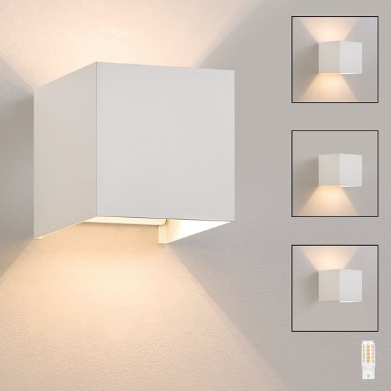 NETTLIFE Indendørs/udendørs LED-væglampe, varm hvid IP65Til hjemmet, soveværelset, gangen, trappeopgangen