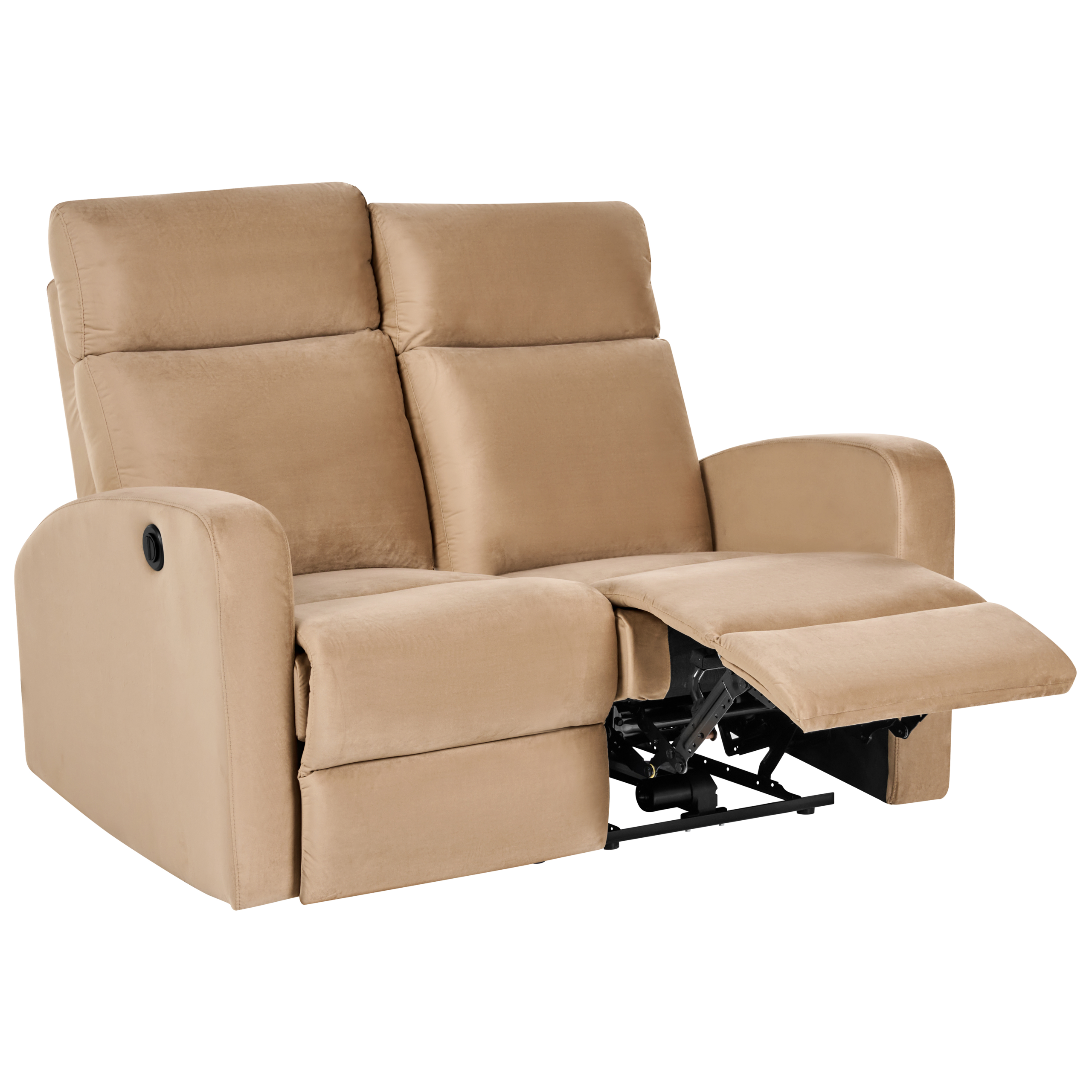 Elektrisk recliner sofa 2 personers VERDAL Velour Lysebrun