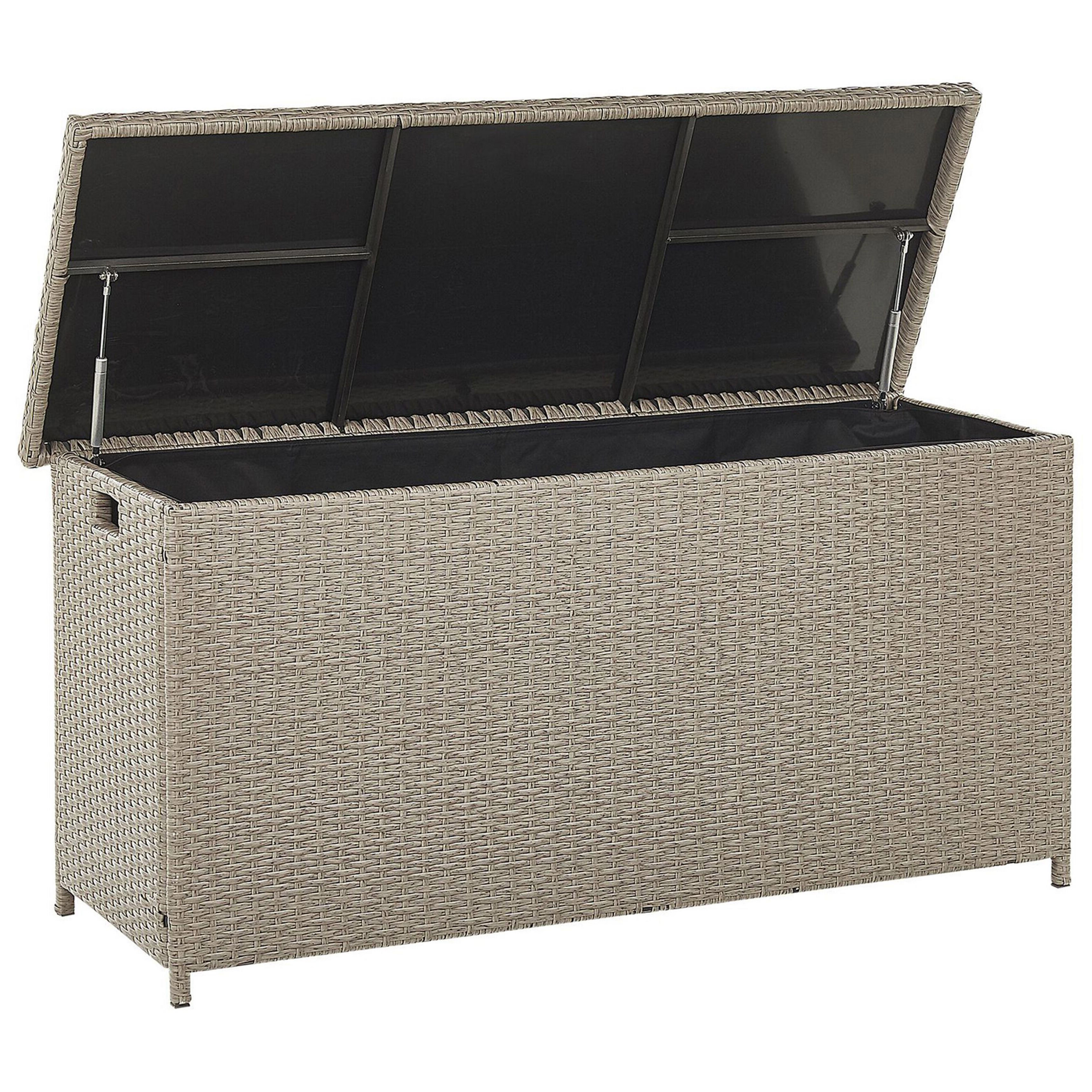 Opbevaringsboks MODENA 126 cm 46 cm PE-rattan Brungrå