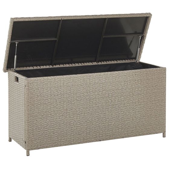 Opbevaringsboks MODENA 126 cm 46 cm PE-rattan Brungrå