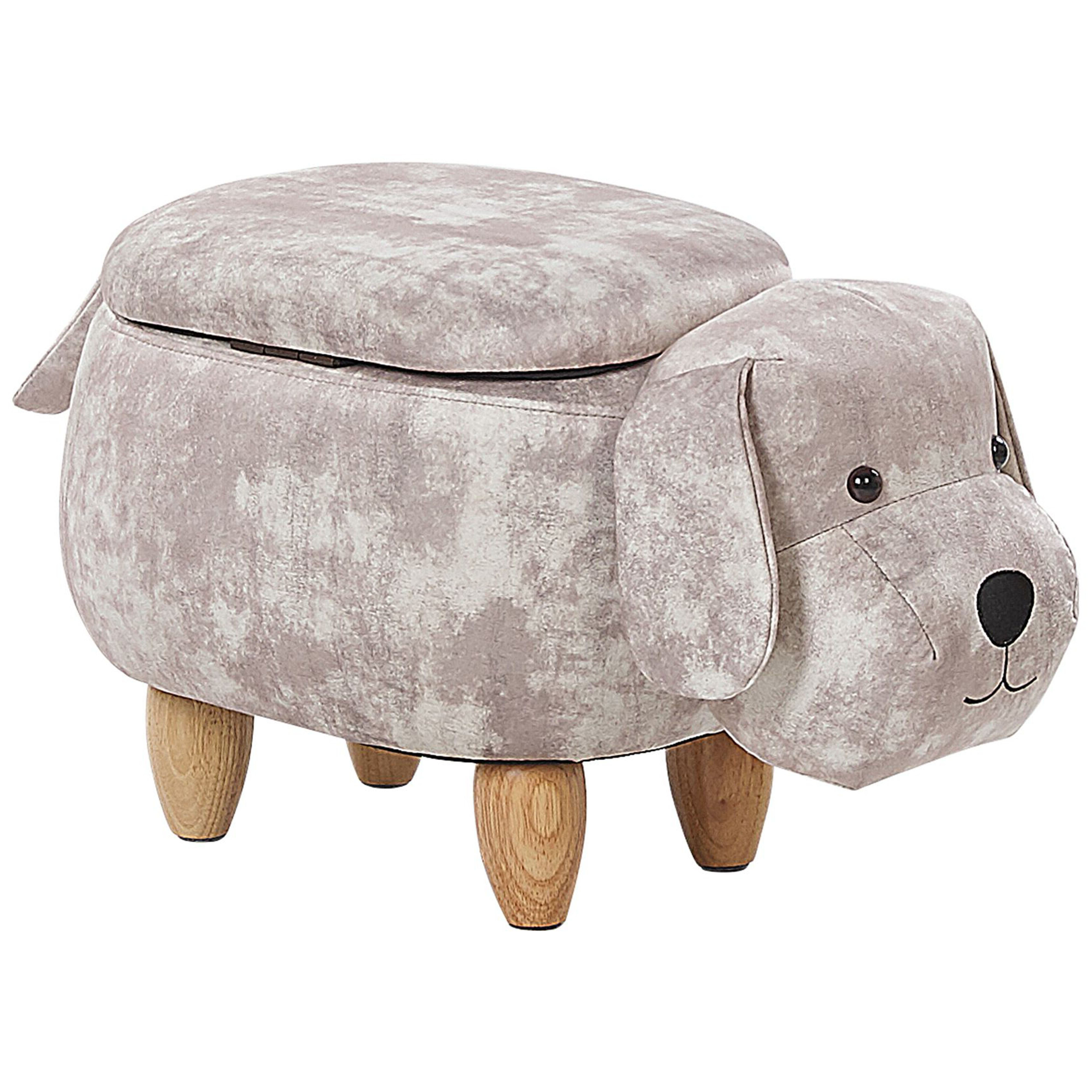 Dyrepuf med opbevaring DOGGY Hund Velour Beige