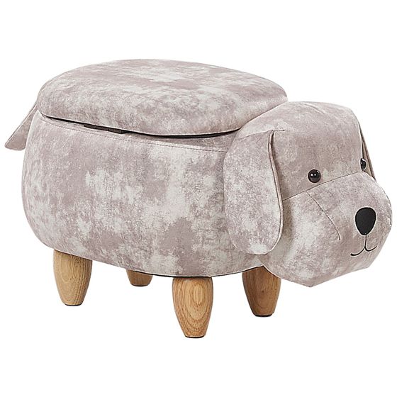 Dyrepuf med opbevaring DOGGY Hund Velour Beige