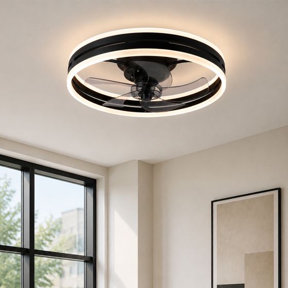 NETTLIFE - loftsventilator med LED-lys og fjernbetjening - Stille, dæmpbar loftsventilatorlampe med timer
