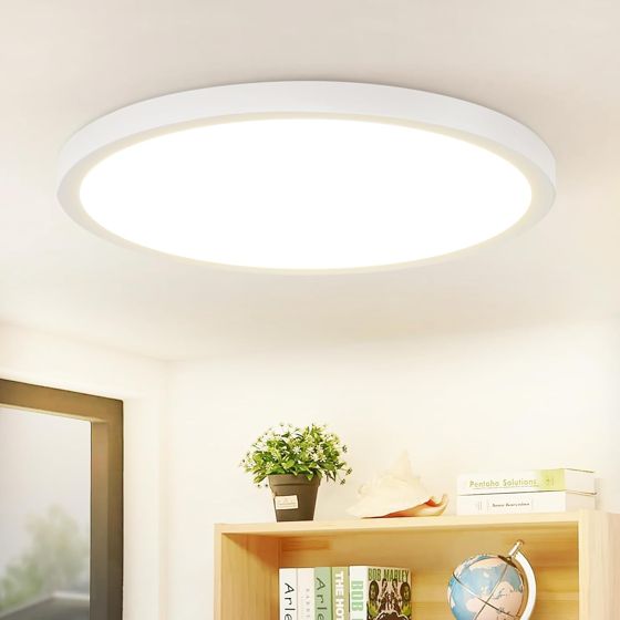 NETTLIFE LED - loftlampe, 24W, rund, 4000K, 23cm moderne badeværelse, lampe, neutral hvid, meget tynd, IP44