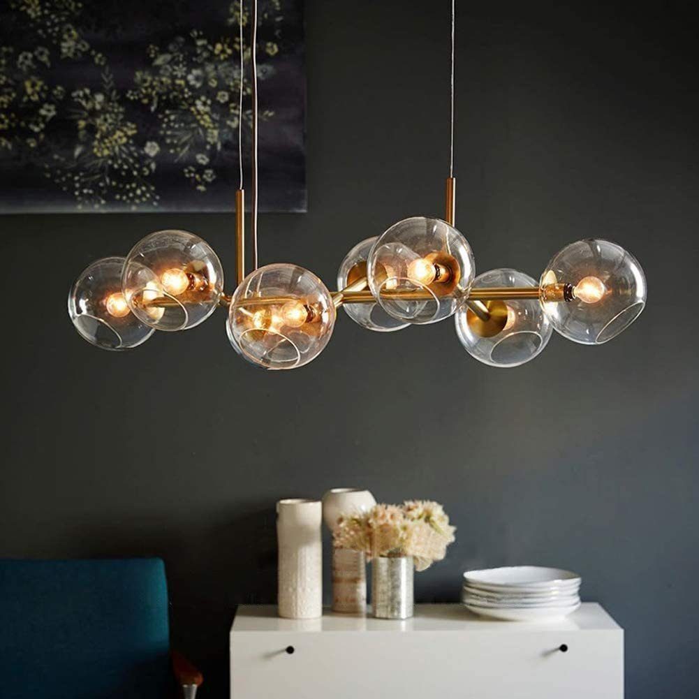 NETTLIFE LED glaspendellampe diameter 105 cm E27 8 pærer kuglelampe LED lysekrone stuelampe soveværelseslampe indendørs belysning
