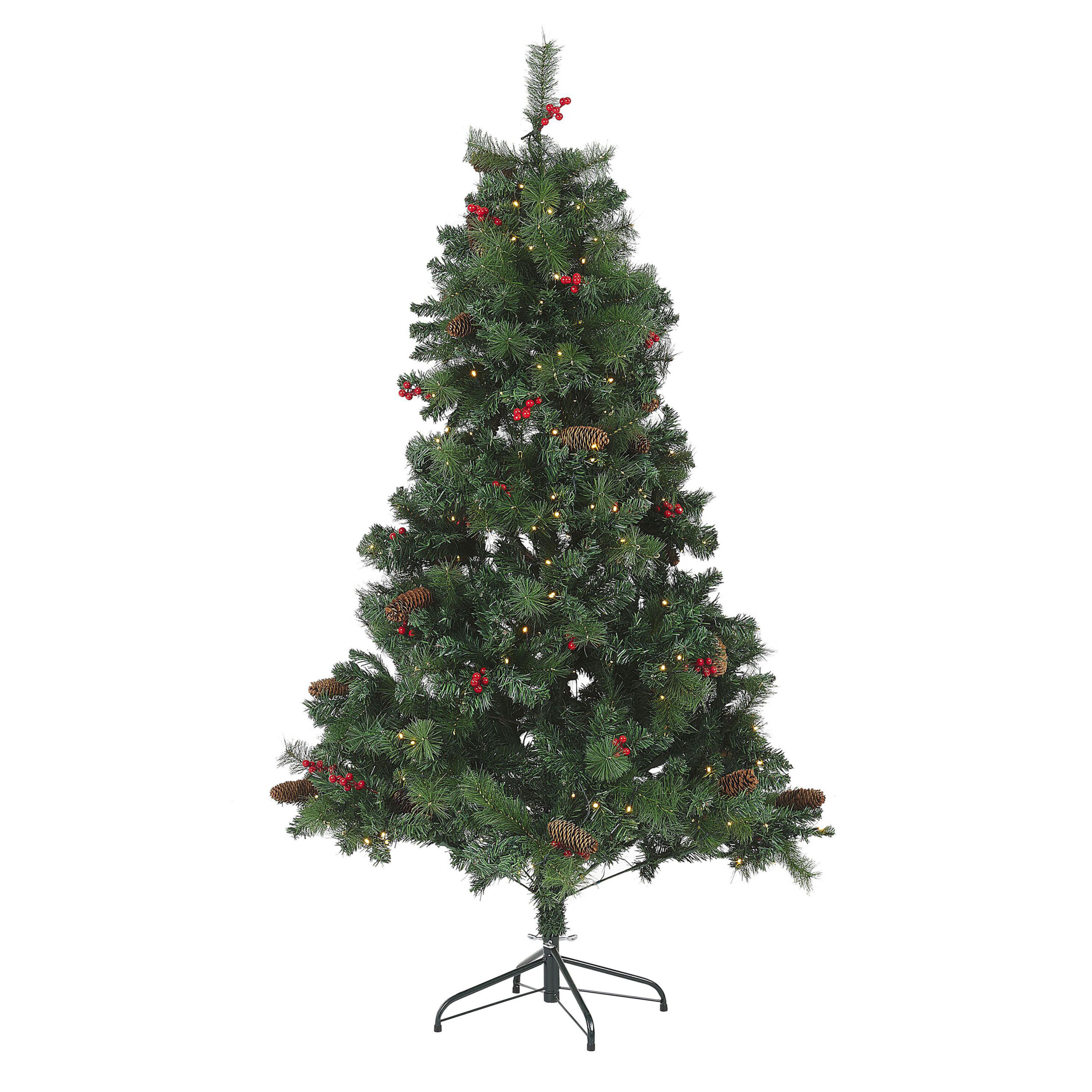 Kunstigt juletræ LED JACINTO 180 cm Mørkegrøn