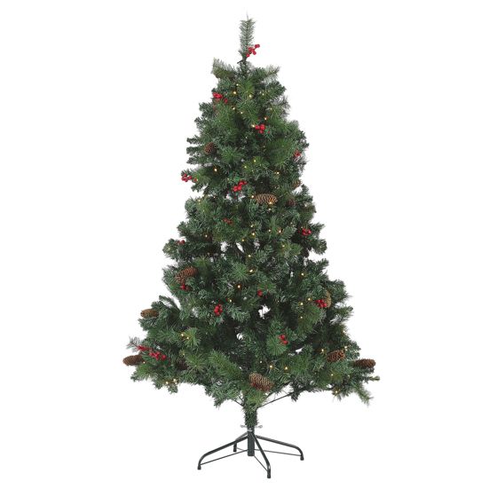 Kunstigt juletræ LED JACINTO 180 cm Mørkegrøn