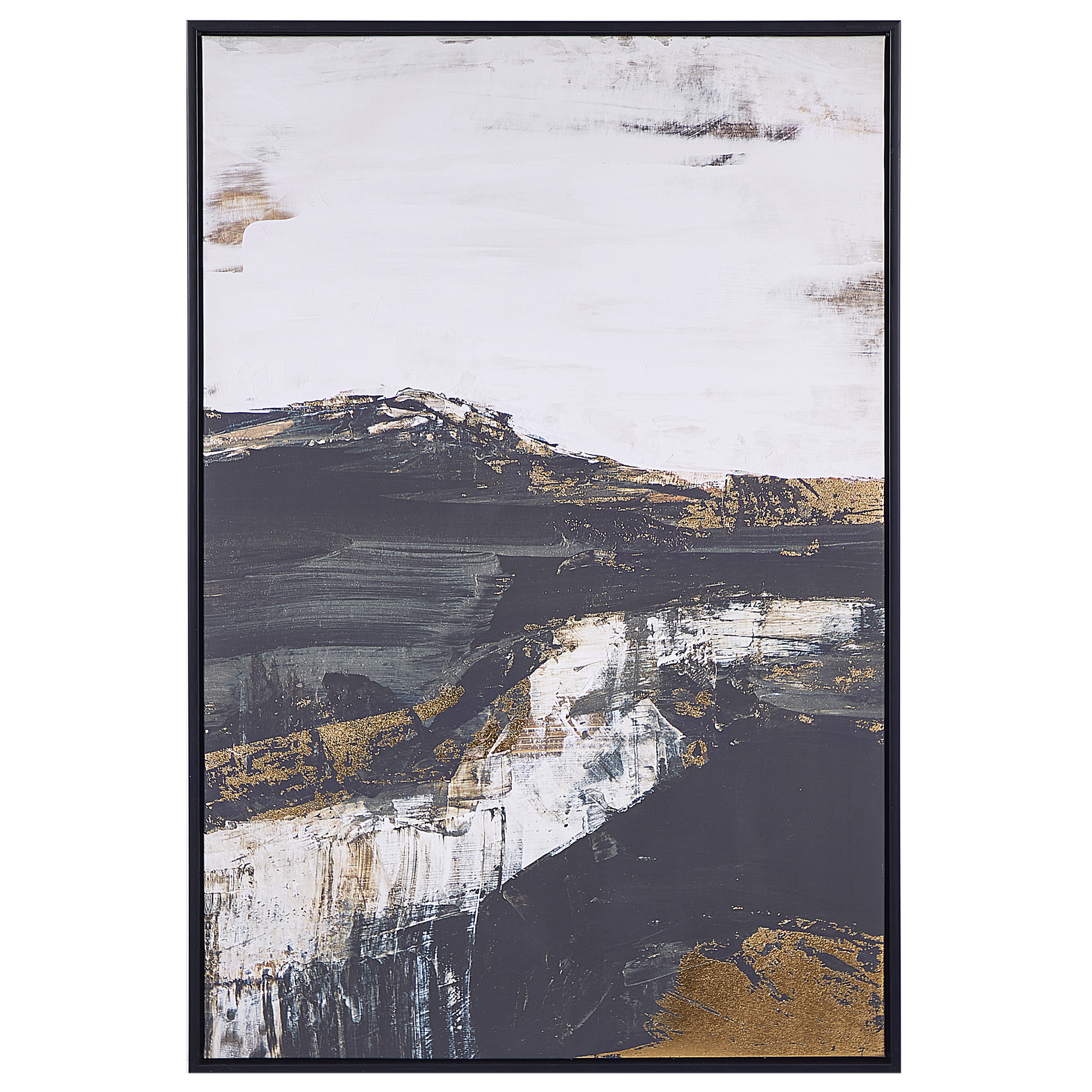 Lærred STATTE 63 x 93 cm Abstrakt motiv Sort