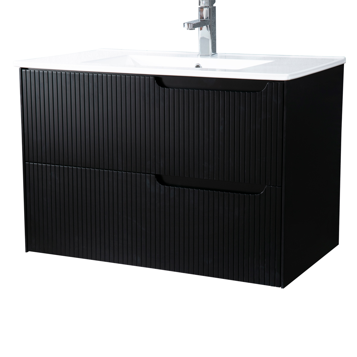 Lykke Baderomsvaskeskab Polar Deluxe 80x46x55cm, svart