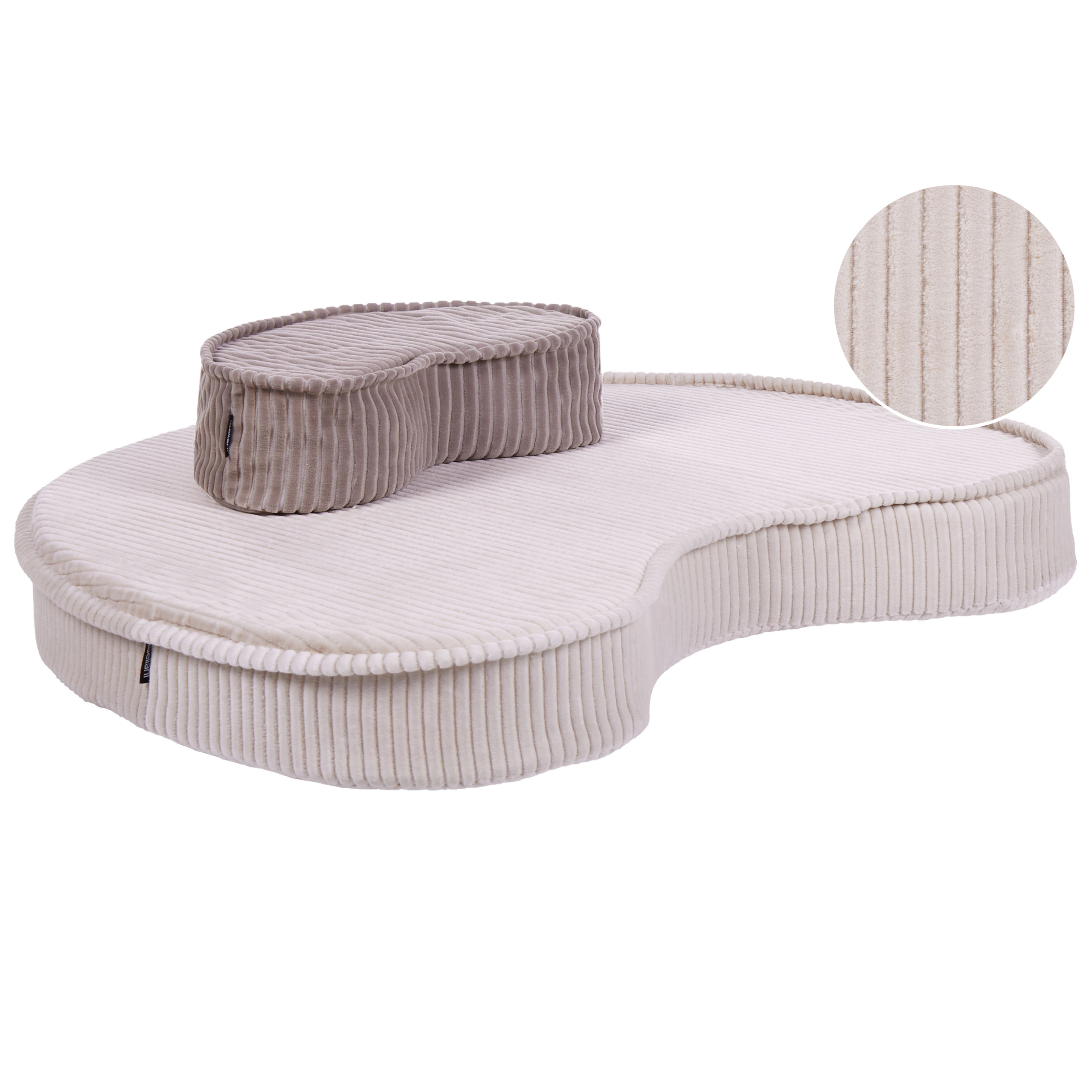 Puf NILI Velour Lys Beige