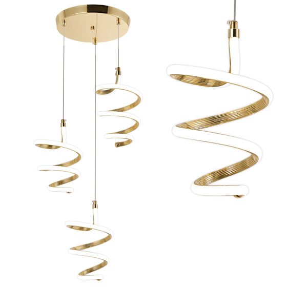 TOOLIGHT hængende loftlampe G075-3CPR LED Guld 114,5x15x22cm