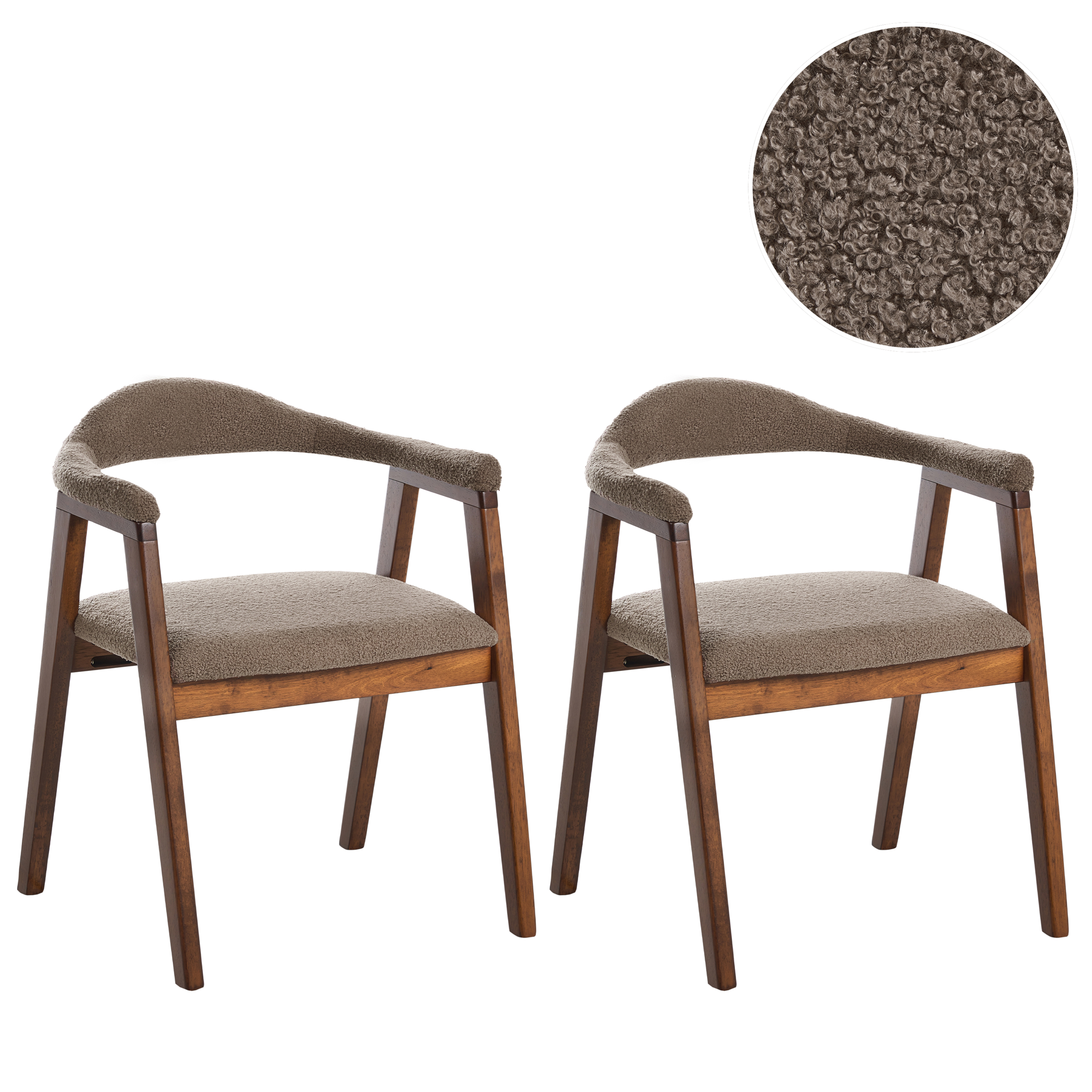 Sæt med 2 spisebordsstole ONECO Træ Brun/taupe