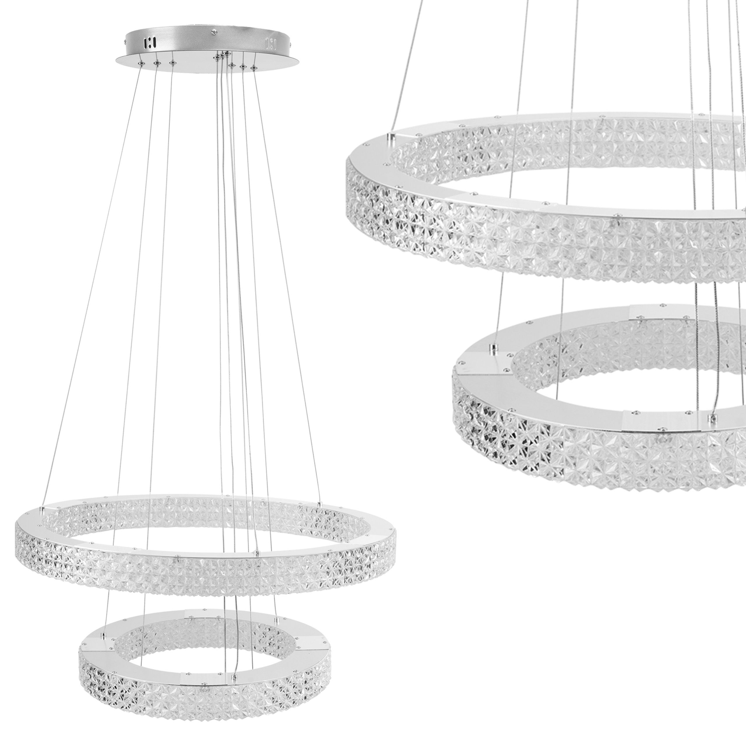 TOOLIGHT hængende loftlampe MS007-CP LED Krom 60x60x125,5cm