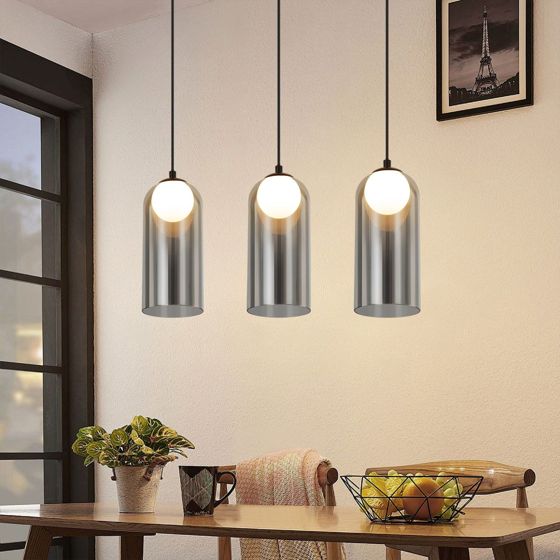 NETTLIFE 1. vintage - pendellampe til spisebord, røggrå, G9-fod, oval, højdejusterbar, til stue
