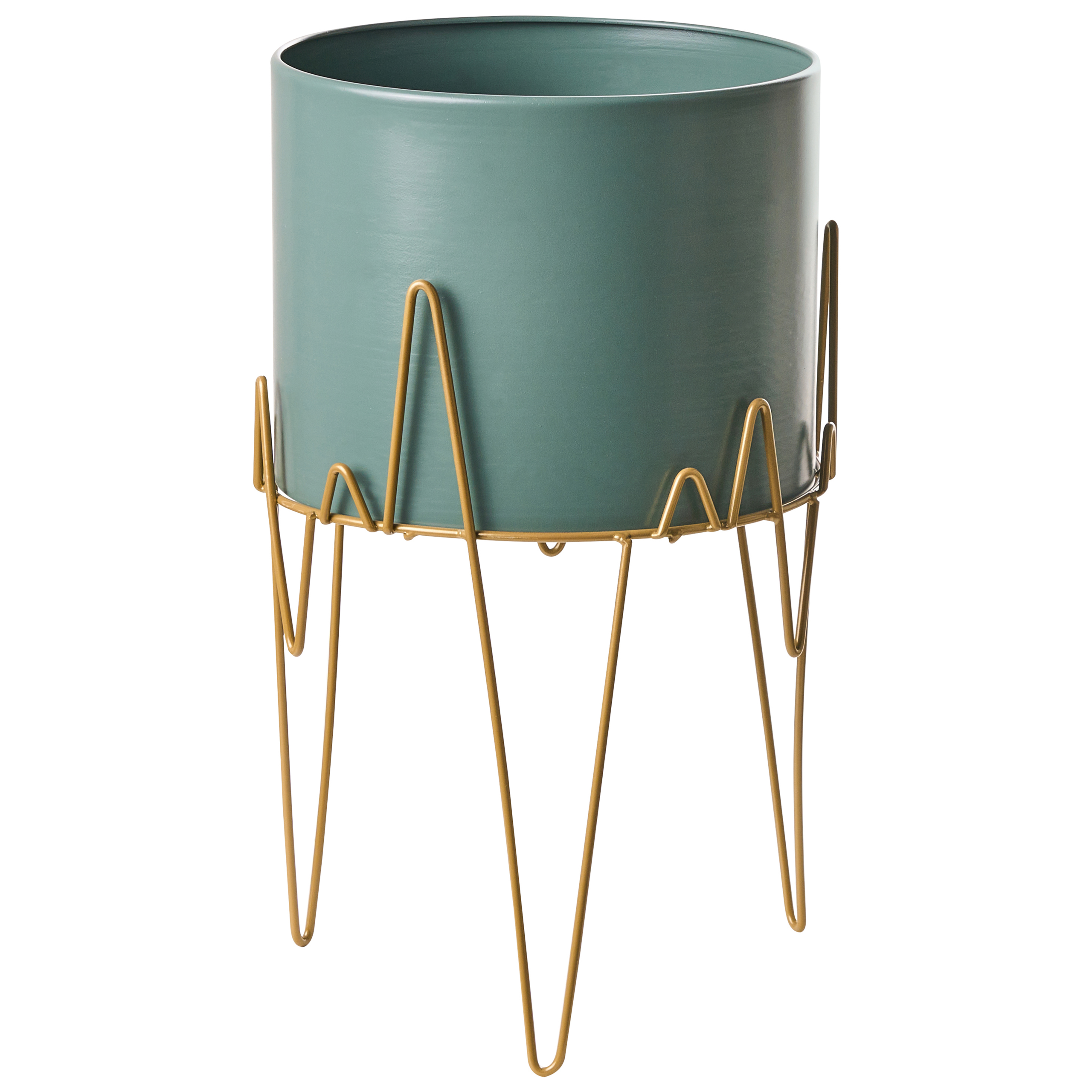 Forhøjet plantekrukke KALANDRA 29 cm Metal Mørkegrøn