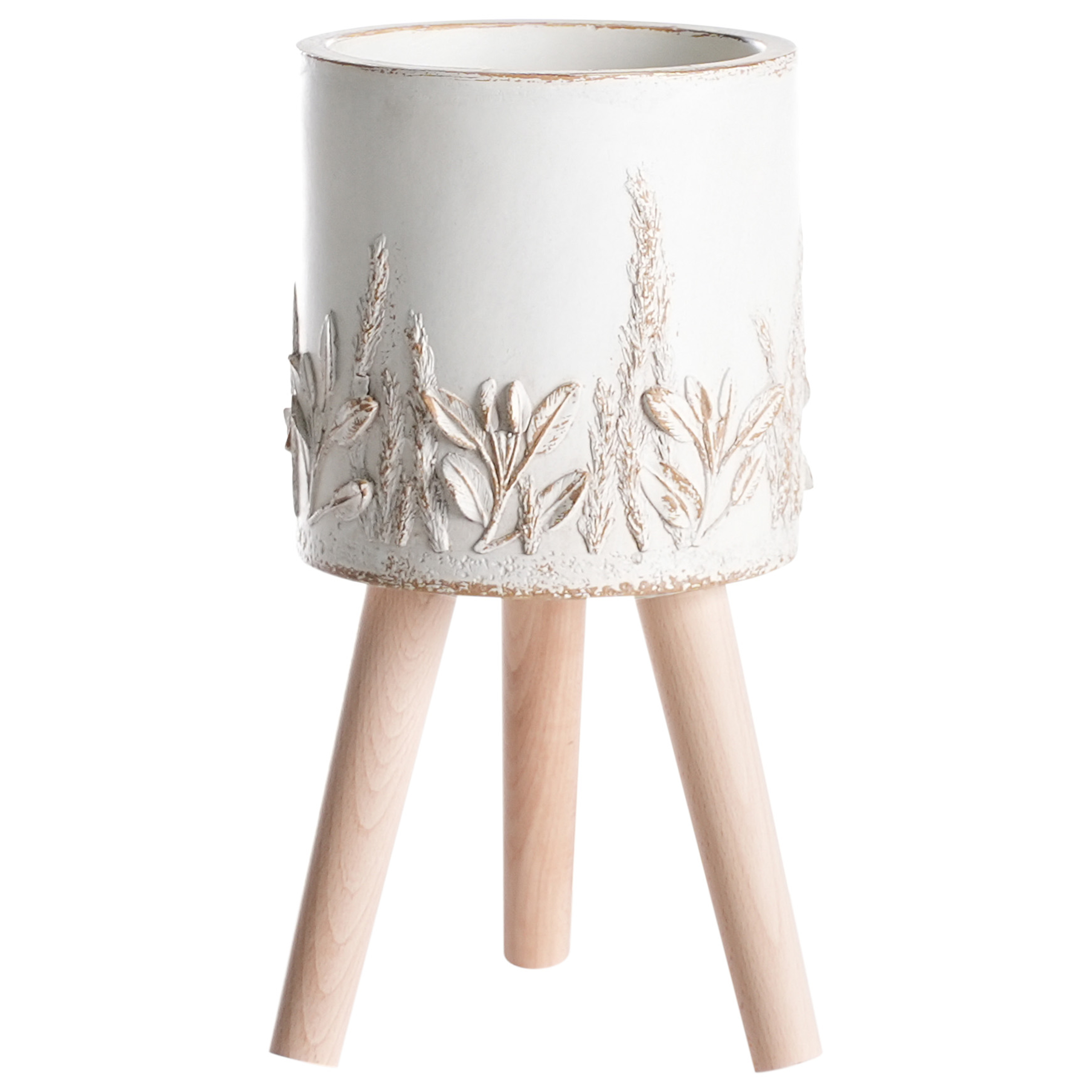 Forhøjet plantekrukke PREWEZA 23 cm Cremehvid