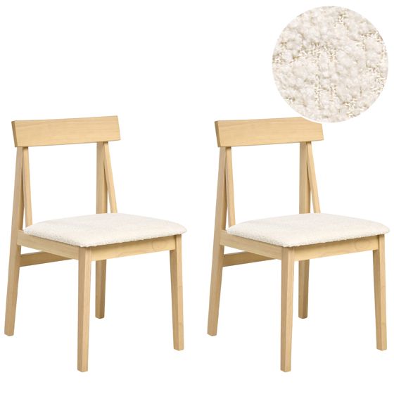 Sæt med 2 spisebordsstole ISLE Træ Lysebrun/beige