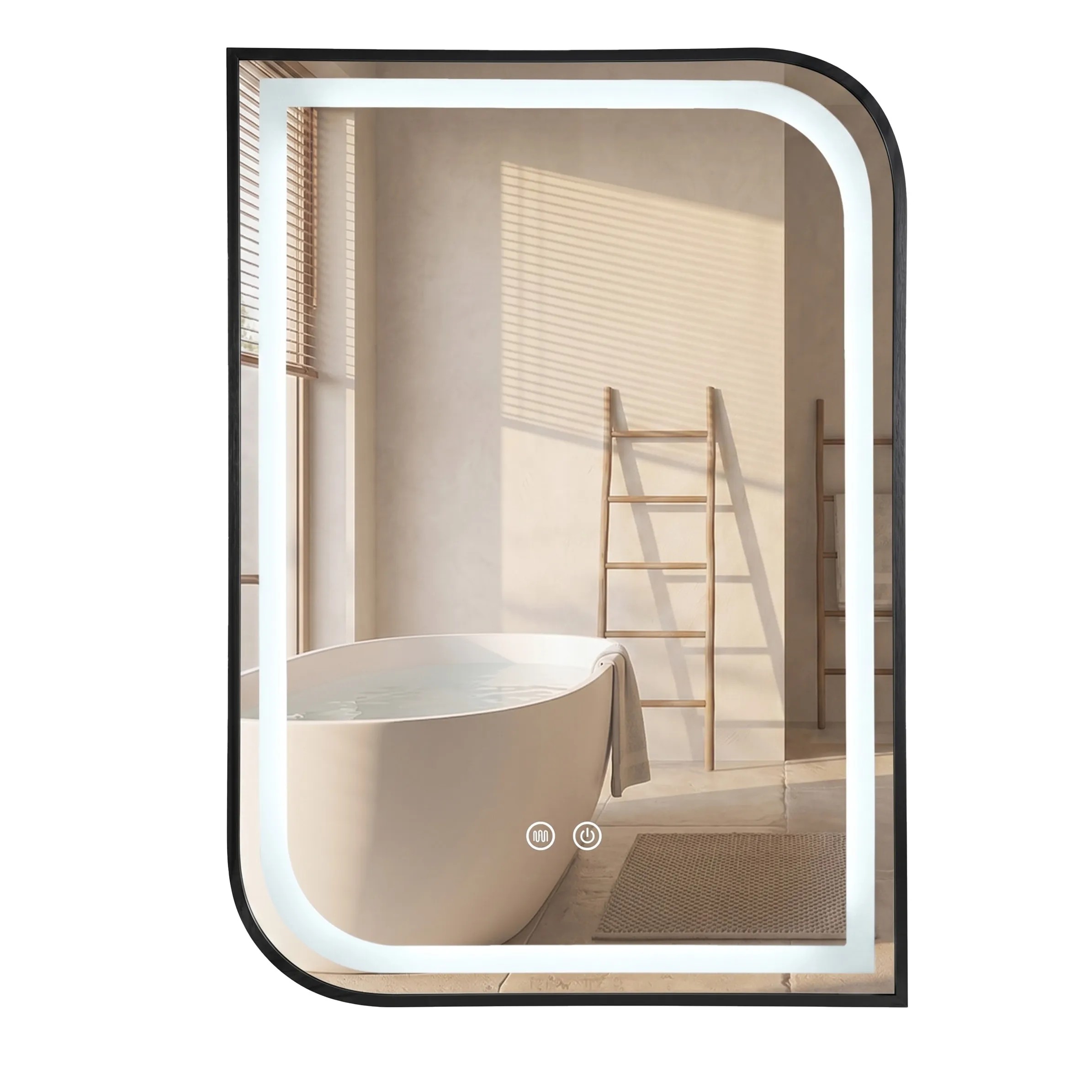 REA spejl ZONE 80x60 LED Sort 2,5x60x80cm