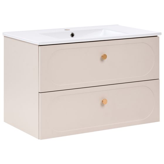 Væghængt underskab med håndvask TARUMIR 80 cm Beige