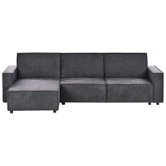 Hjørnesovesofa 3 personers ROMEDAL II Grafit Højrevendt
