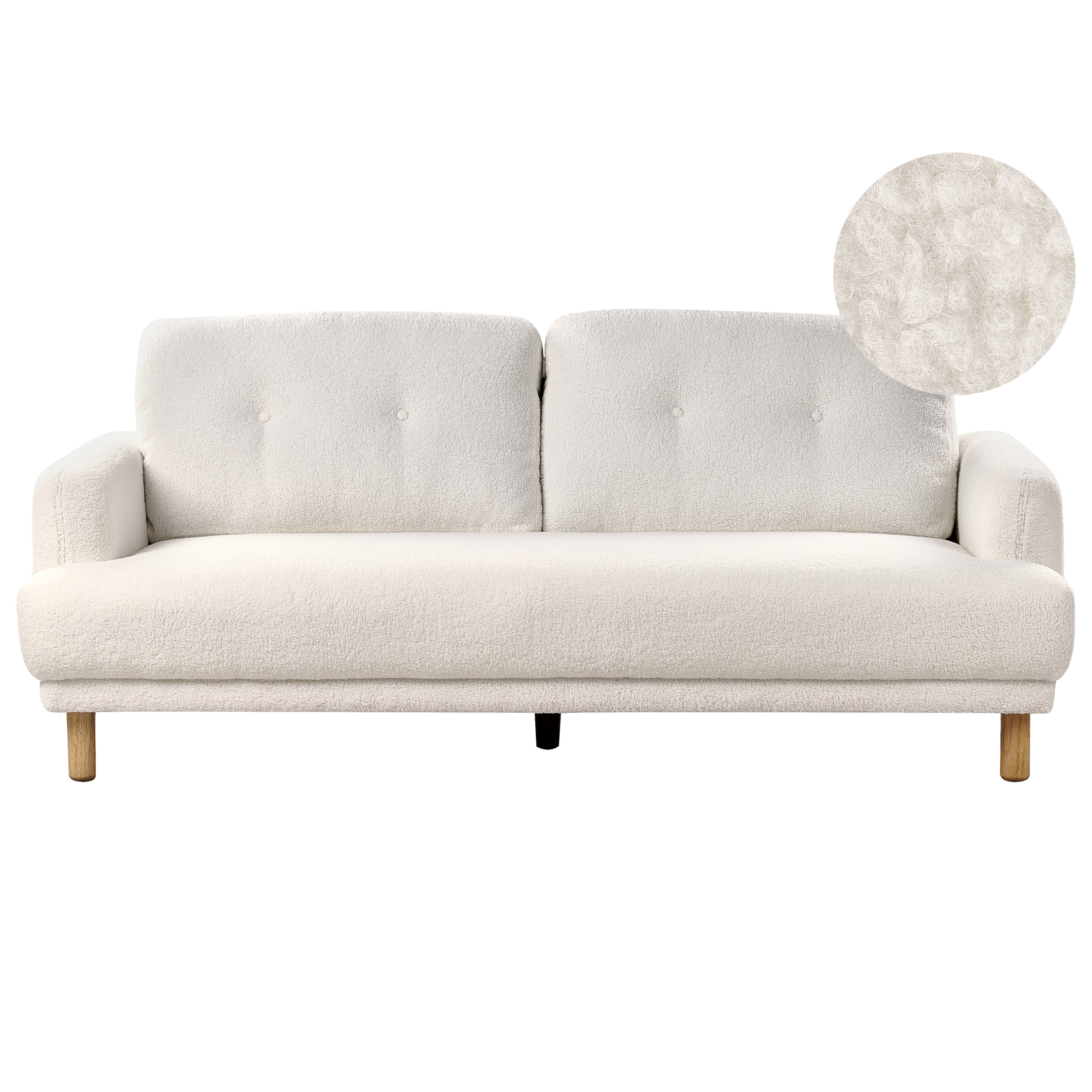 Sofa 3 personers TUVE Boucle Hvid