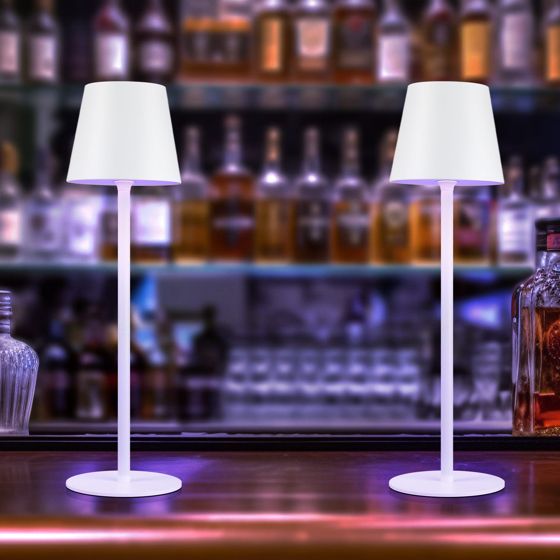 NETTLIFE Trådløs batteridrevet sengelampe, 2 stk. - 2600mh A, RGB LED genopladelig udendørs bordlampe, dæmpbar, berøringsskærm